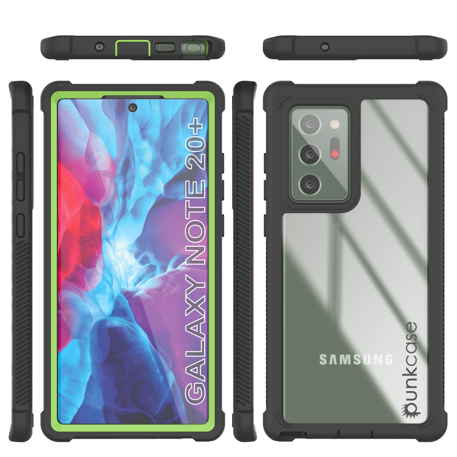 Punkcase Galaxy Note 20 Ultra Case, [Spartan Series] Light Green Rugged Heavy Duty Cover W/Built in Screen Protector