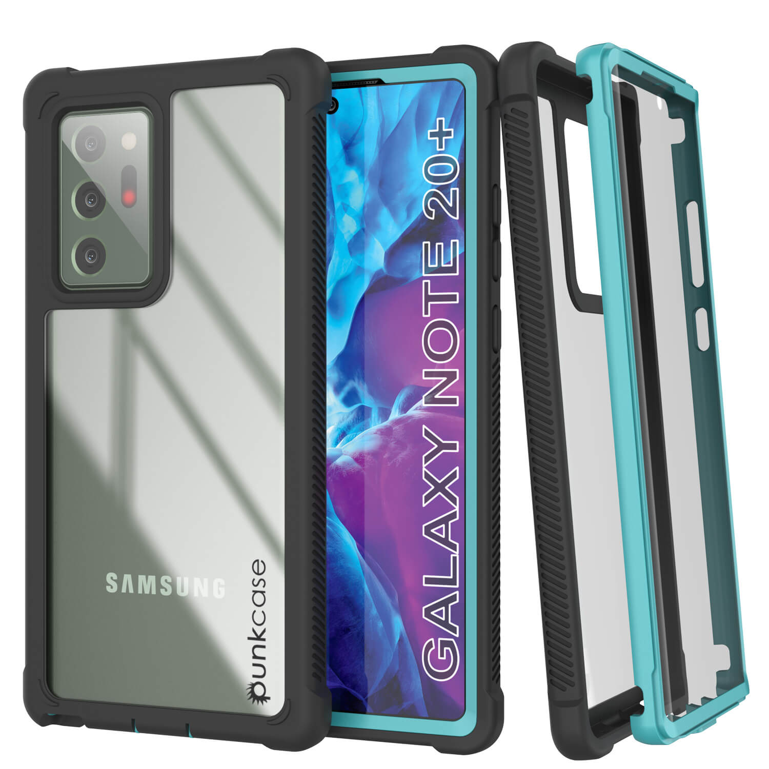 Punkcase Galaxy Note 20 Ultra Case, [Spartan Series] Teal Rugged Heavy Duty Cover W/Built in Screen Protector