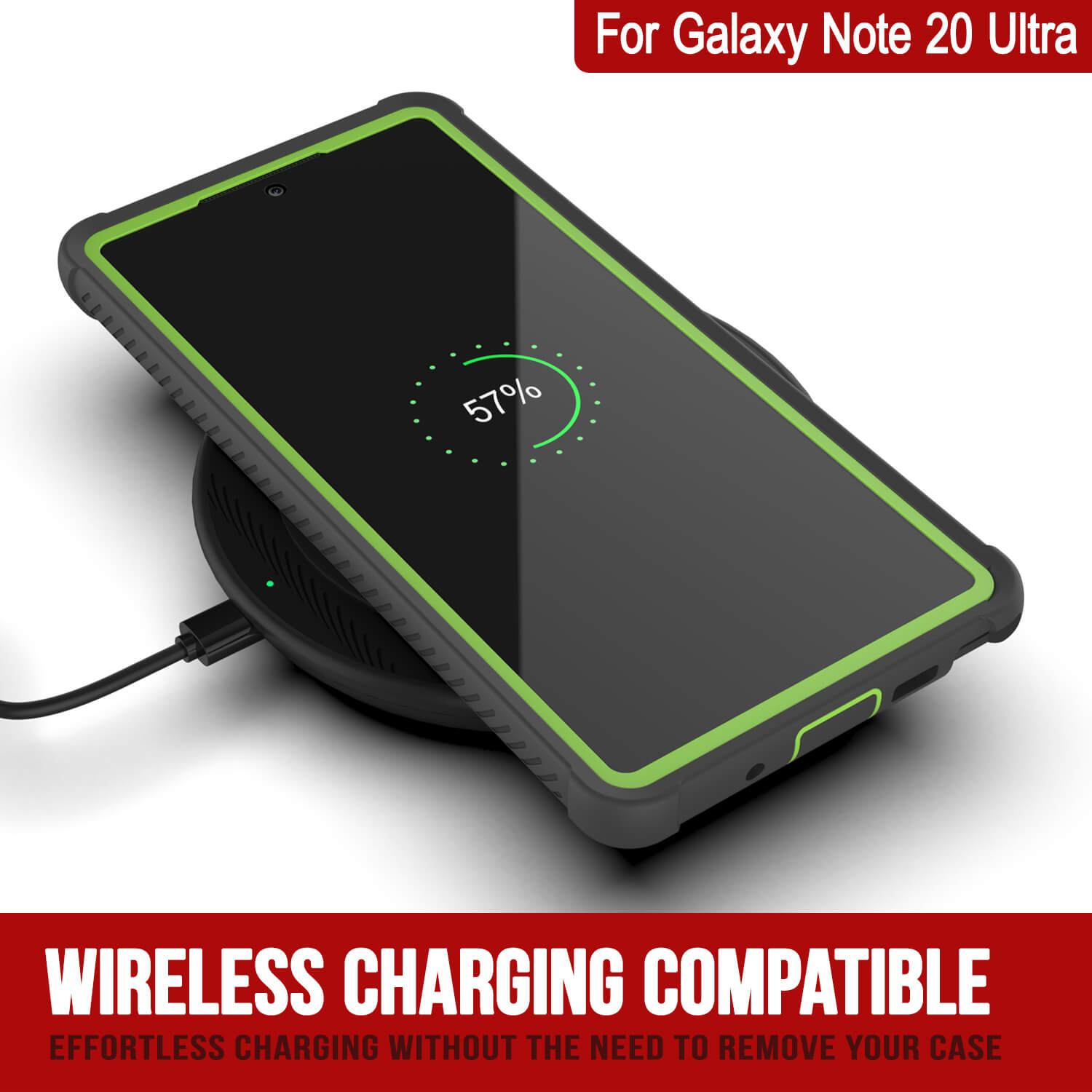 Punkcase Galaxy Note 20 Ultra Case, [Spartan Series] Light Green Rugged Heavy Duty Cover W/Built in Screen Protector