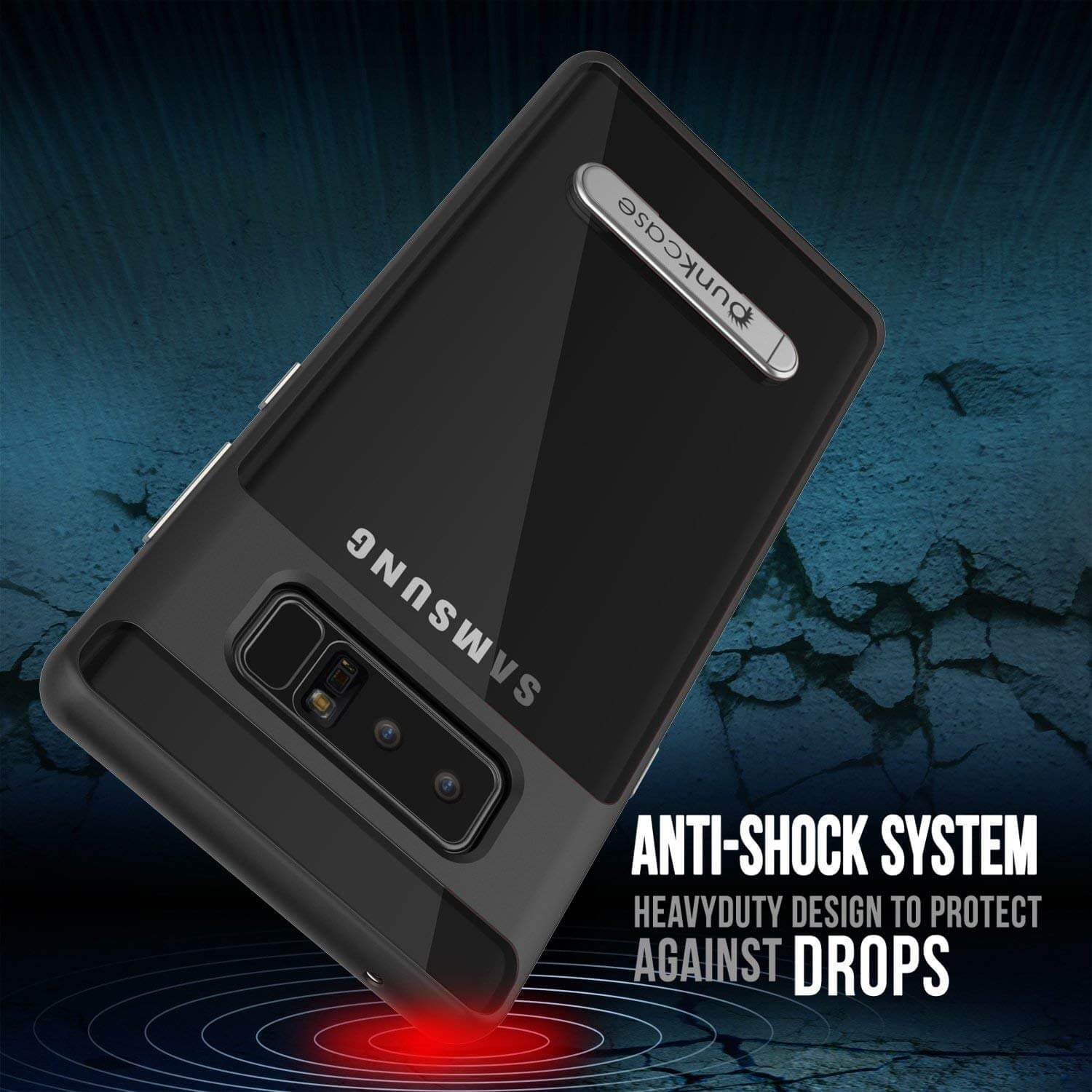 Galaxy Note 8 Lucid 3.0 Screen Protector W/ Anti-Shock Case [Black]