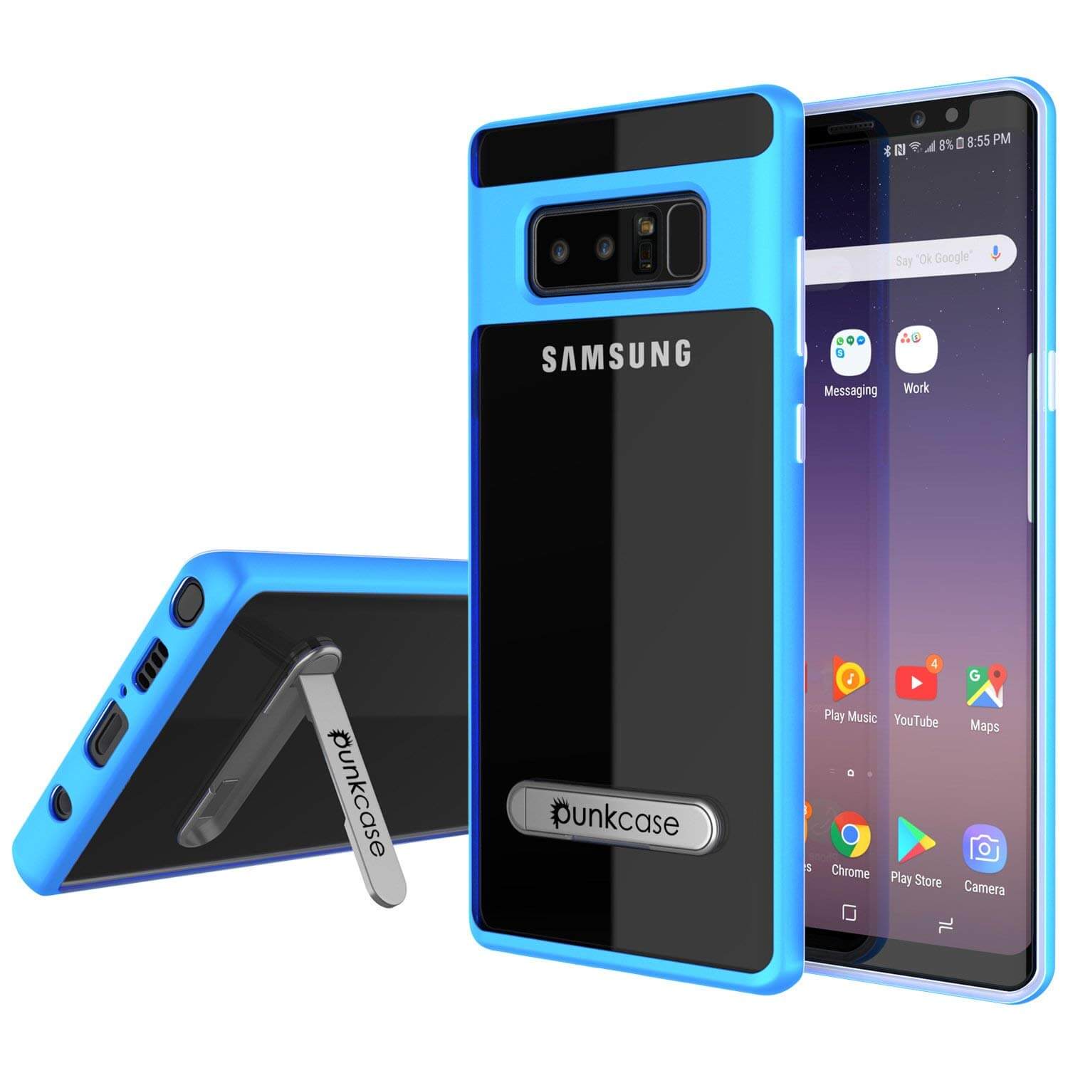 Galaxy Note 8 Lucid 3.0 Screen Protector W/ Anti-Shock Case [Blue]