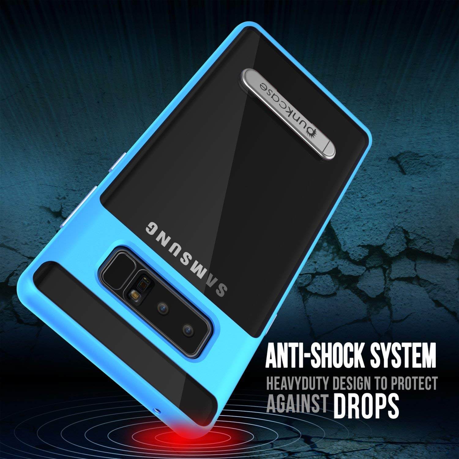 Galaxy Note 8 Lucid 3.0 Screen Protector W/ Anti-Shock Case [Blue]