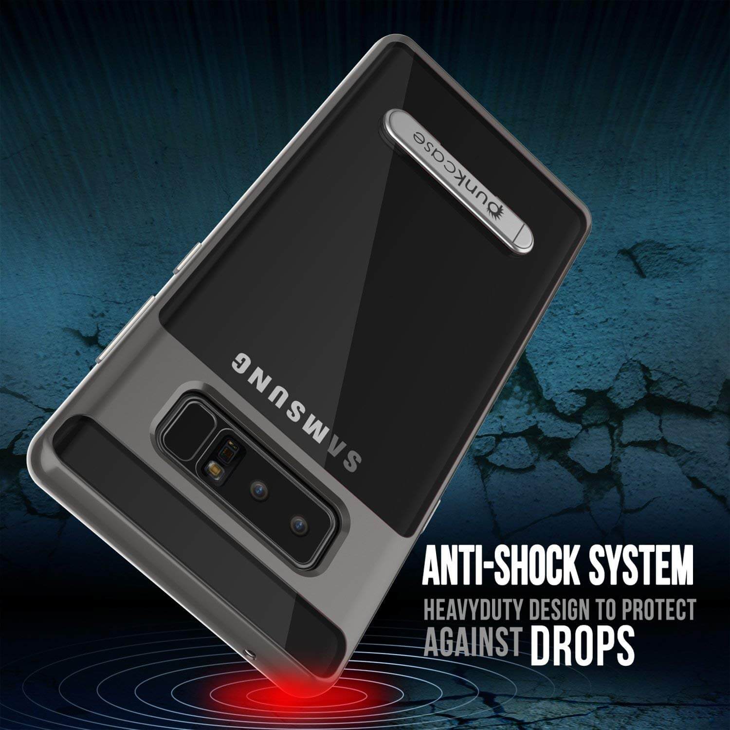 Galaxy Note 8 Lucid 3.0 Screen Protector W/ Anti-Shock Case [Grey]