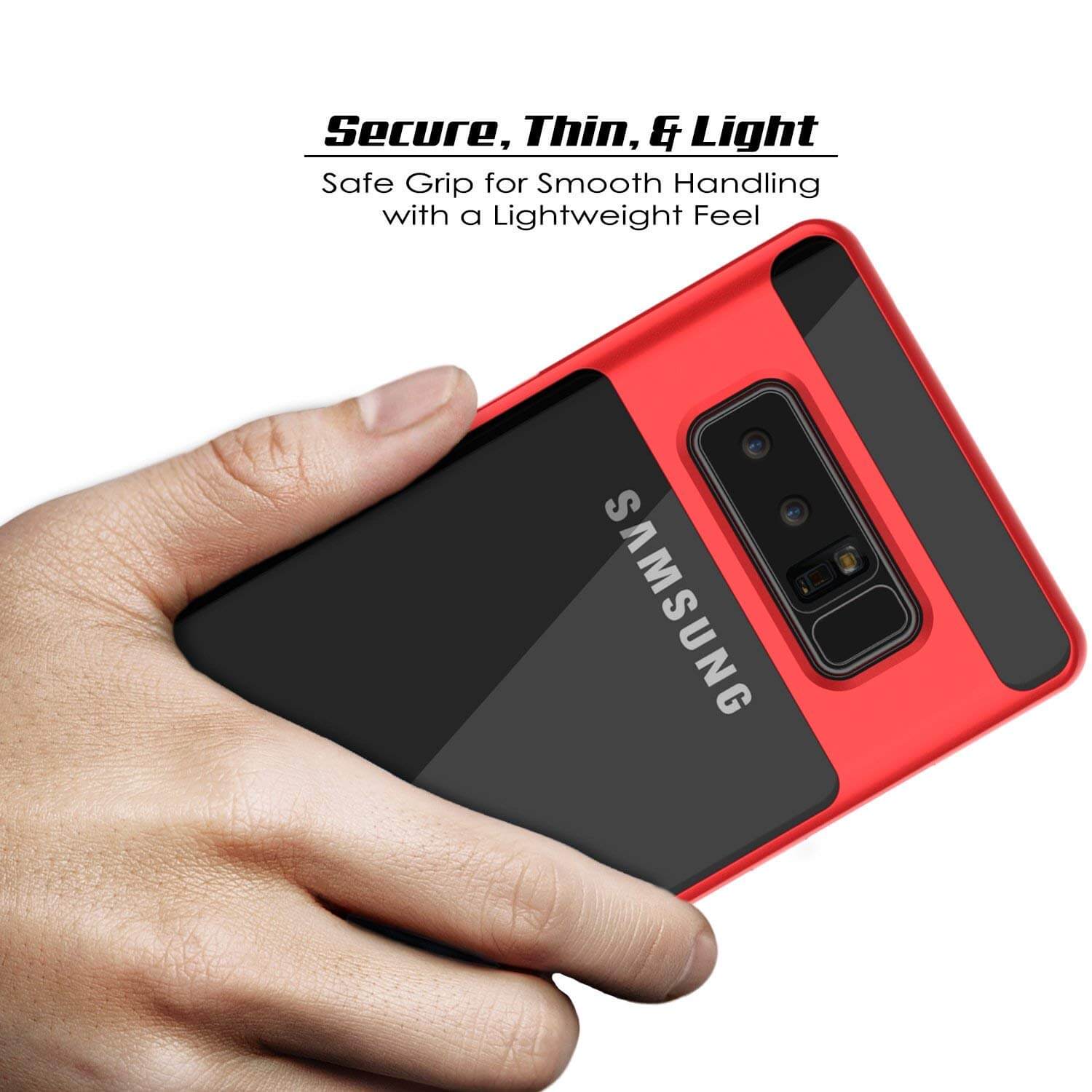 Galaxy Note 8 Lucid 3.0 Screen Protector W/ Anti-Shock Case [Red]