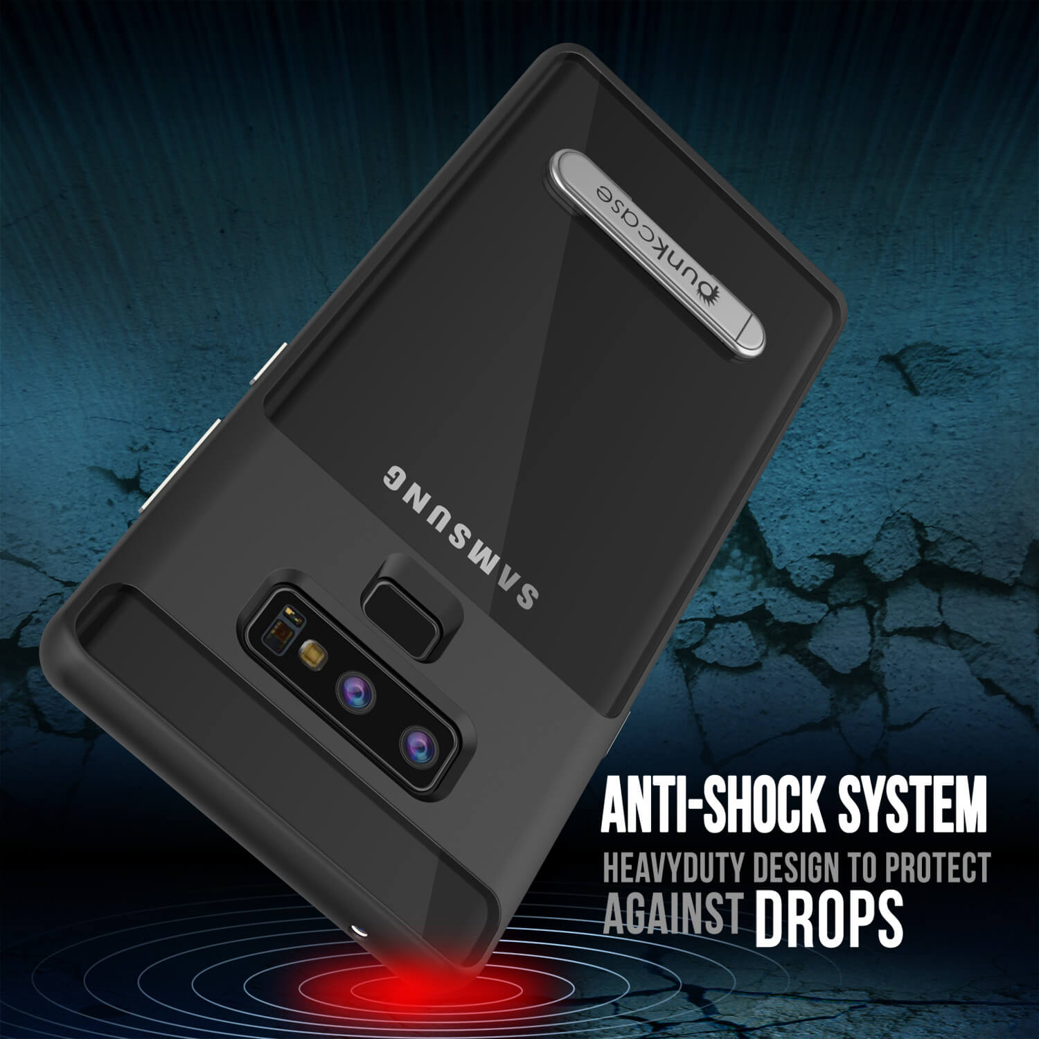 Galaxy Note 9 Lucid 3.0 PunkCase Armor Cover w/Integrated Kickstand and Screen Protector [Black]