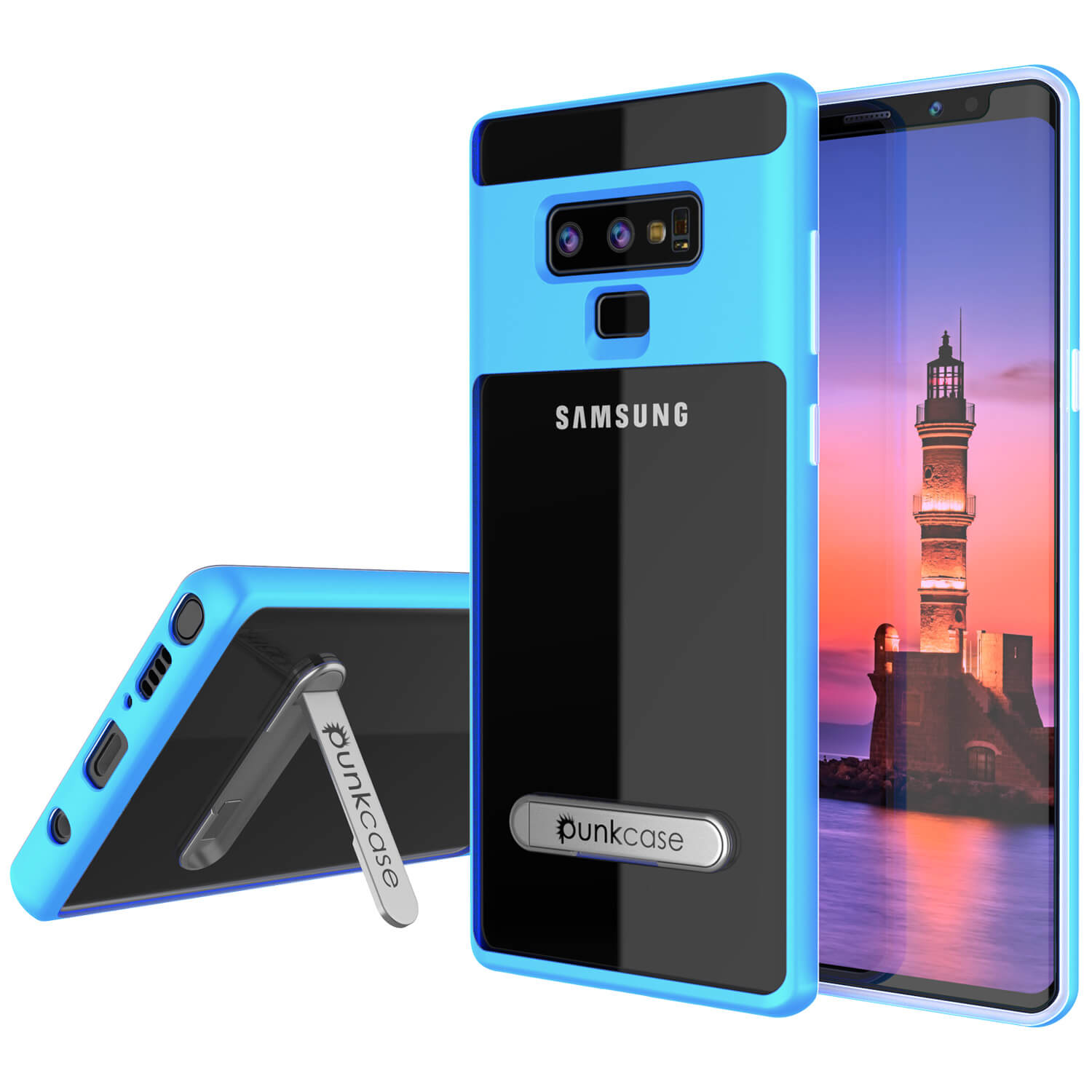 Galaxy Note 9 Lucid 3.0 PunkCase Armor Cover w/Integrated Kickstand and Screen Protector [Blue]