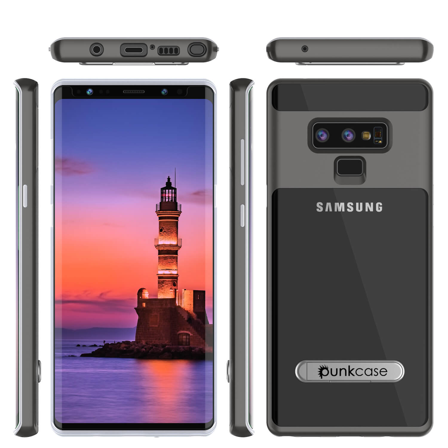 Galaxy Note 9 Lucid 3.0 PunkCase Armor Cover w/Integrated Kickstand and Screen Protector [Grey]