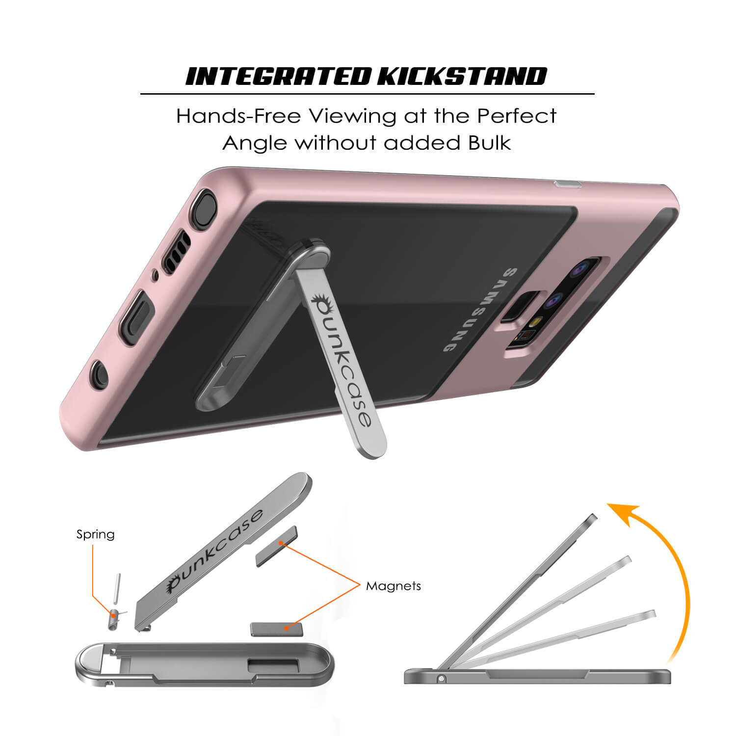 Galaxy Note 9 Lucid 3.0 PunkCase Armor Cover w/Integrated Kickstand and Screen Protector [Rose Gold]