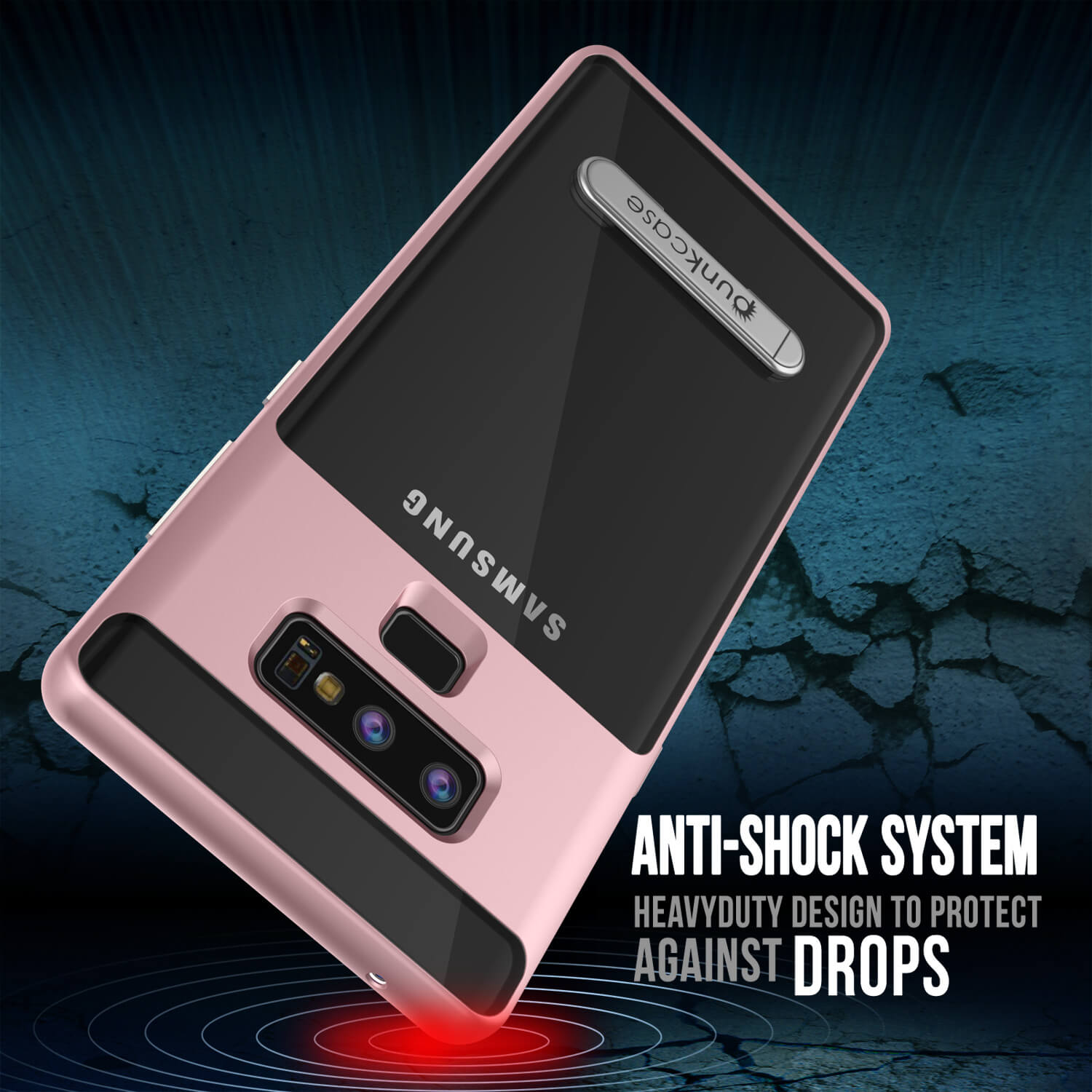 Galaxy Note 9 Lucid 3.0 PunkCase Armor Cover w/Integrated Kickstand and Screen Protector [Rose Gold]