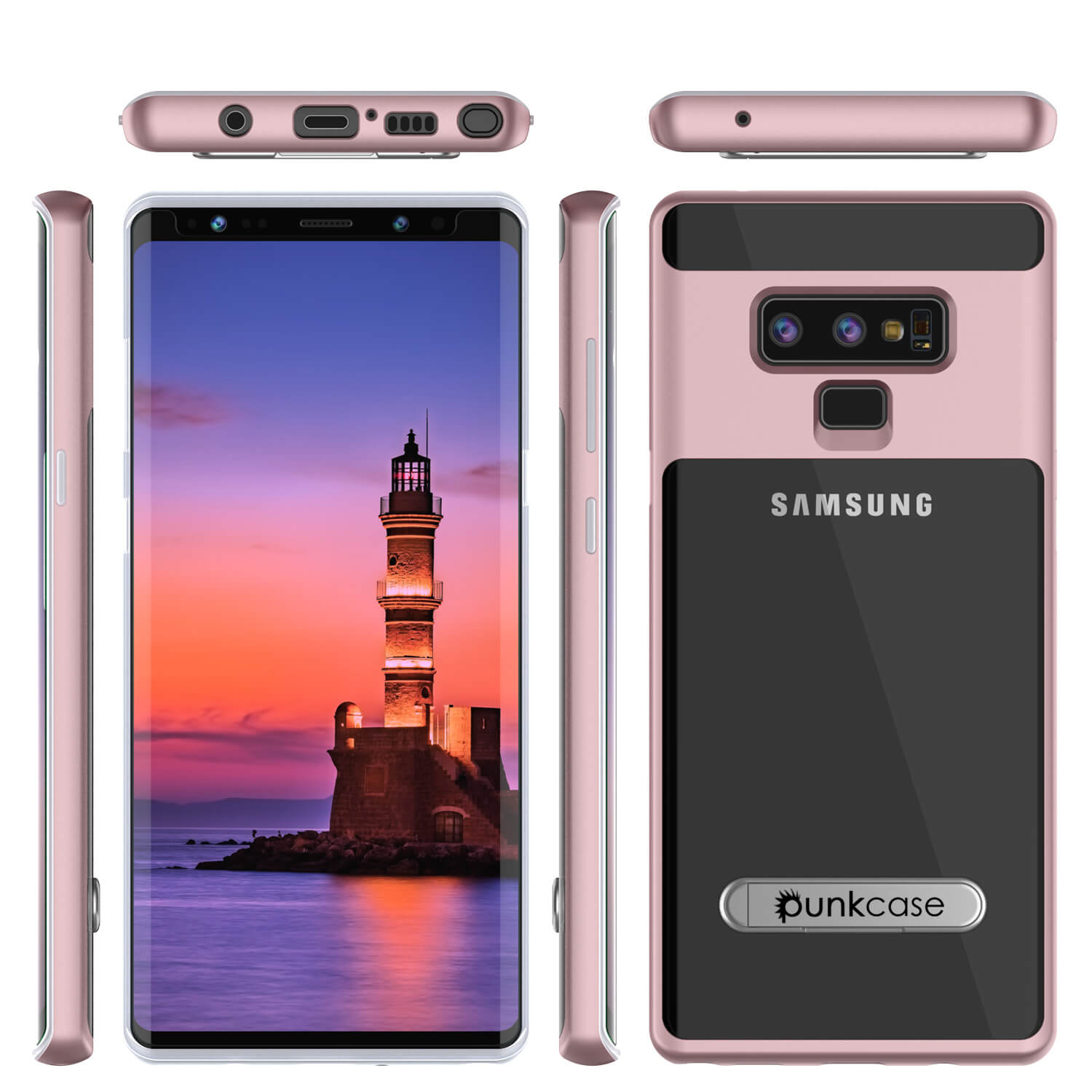 Galaxy Note 9 Lucid 3.0 PunkCase Armor Cover w/Integrated Kickstand and Screen Protector [Rose Gold]