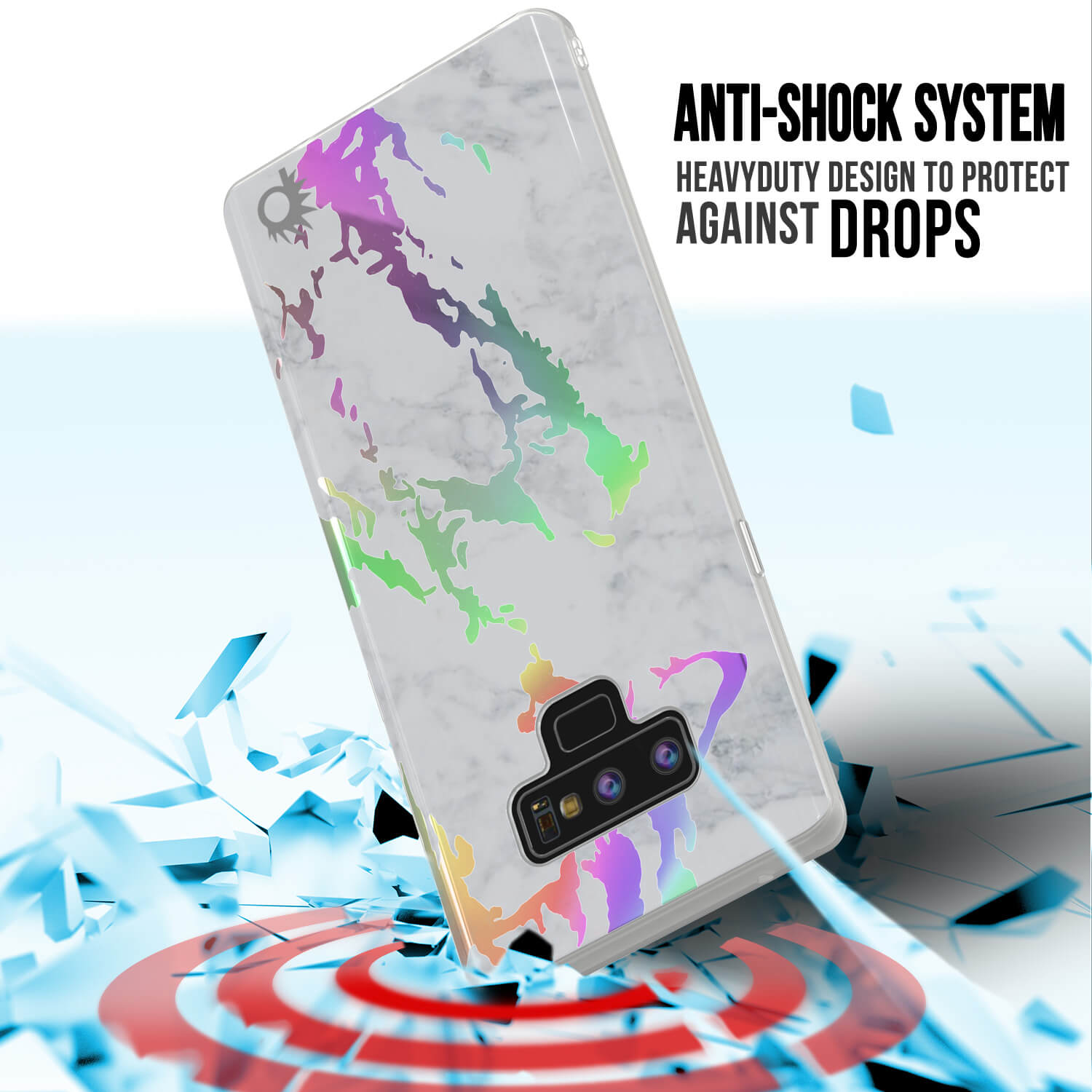 Galaxy Note 9 Full Body W/ Screen Protector Marble Case (Blanco Marmo)