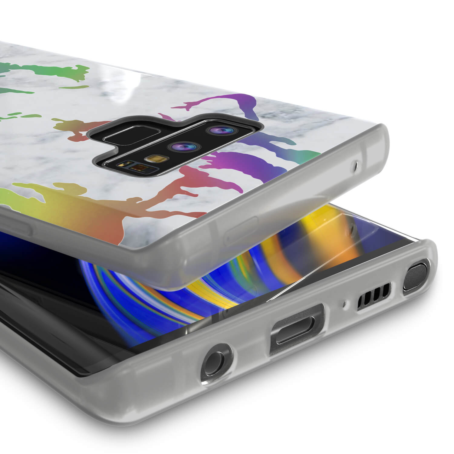 Galaxy Note 9 Full Body W/ Screen Protector Marble Case (Blanco Marmo)