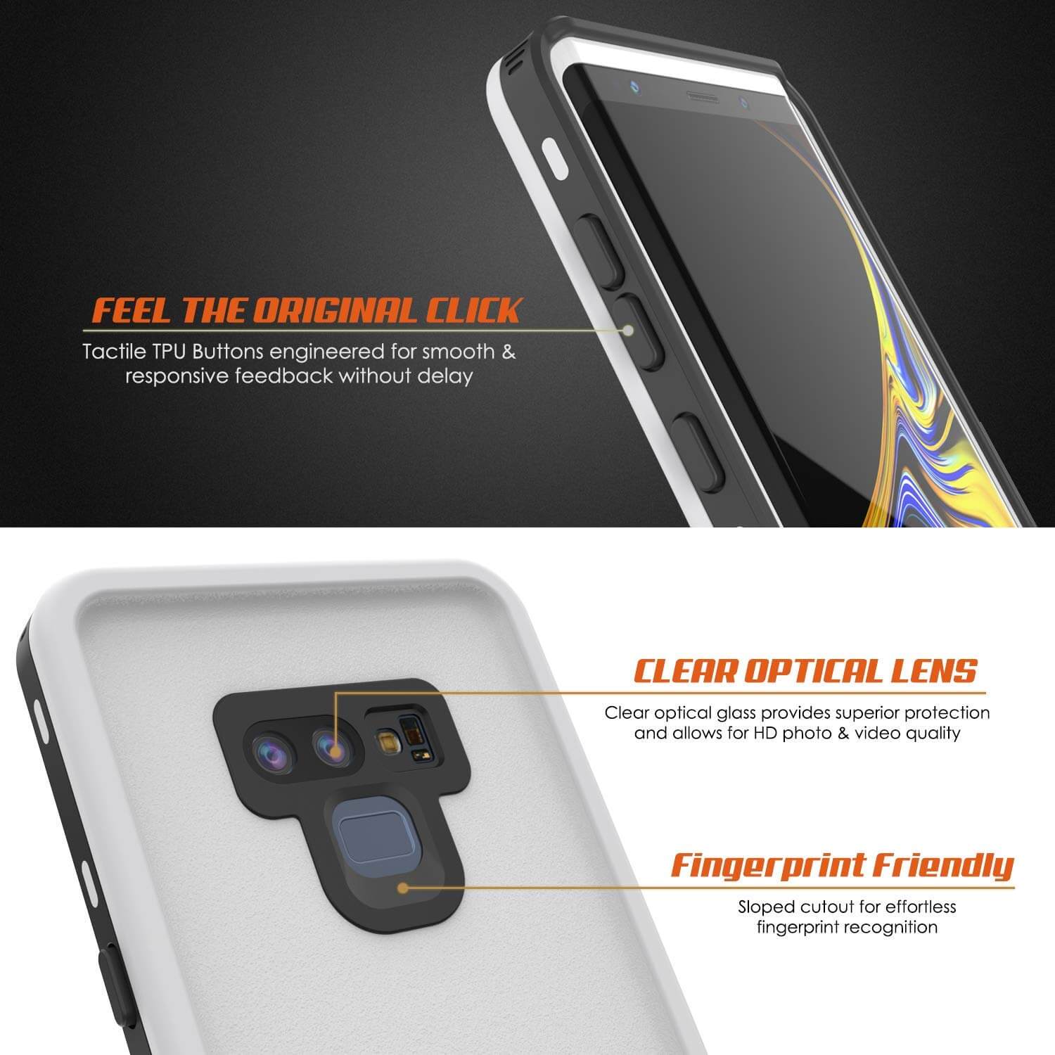 PunkCase Galaxy Note 9 Waterproof Case, [KickStud Series] Armor Cover [White]