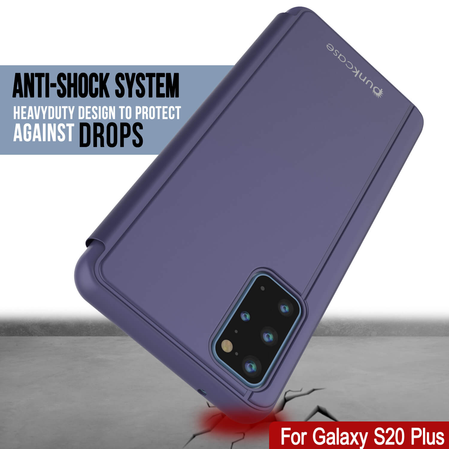 Punkcase Galaxy S20+ Plus Reflector Case Protective Flip Cover [Purple]