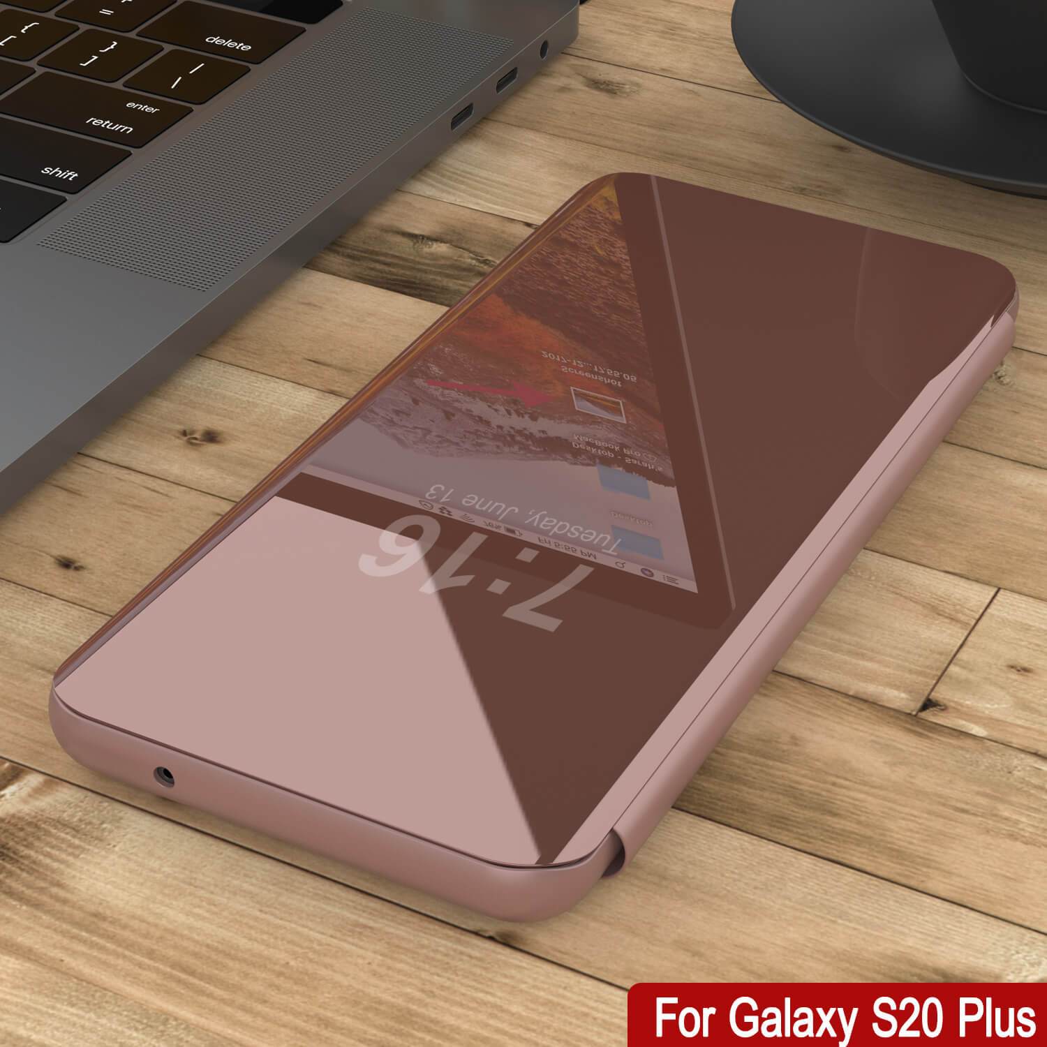 Punkcase Galaxy S21+ Plus Reflector Case Protective Flip Cover [Rose]