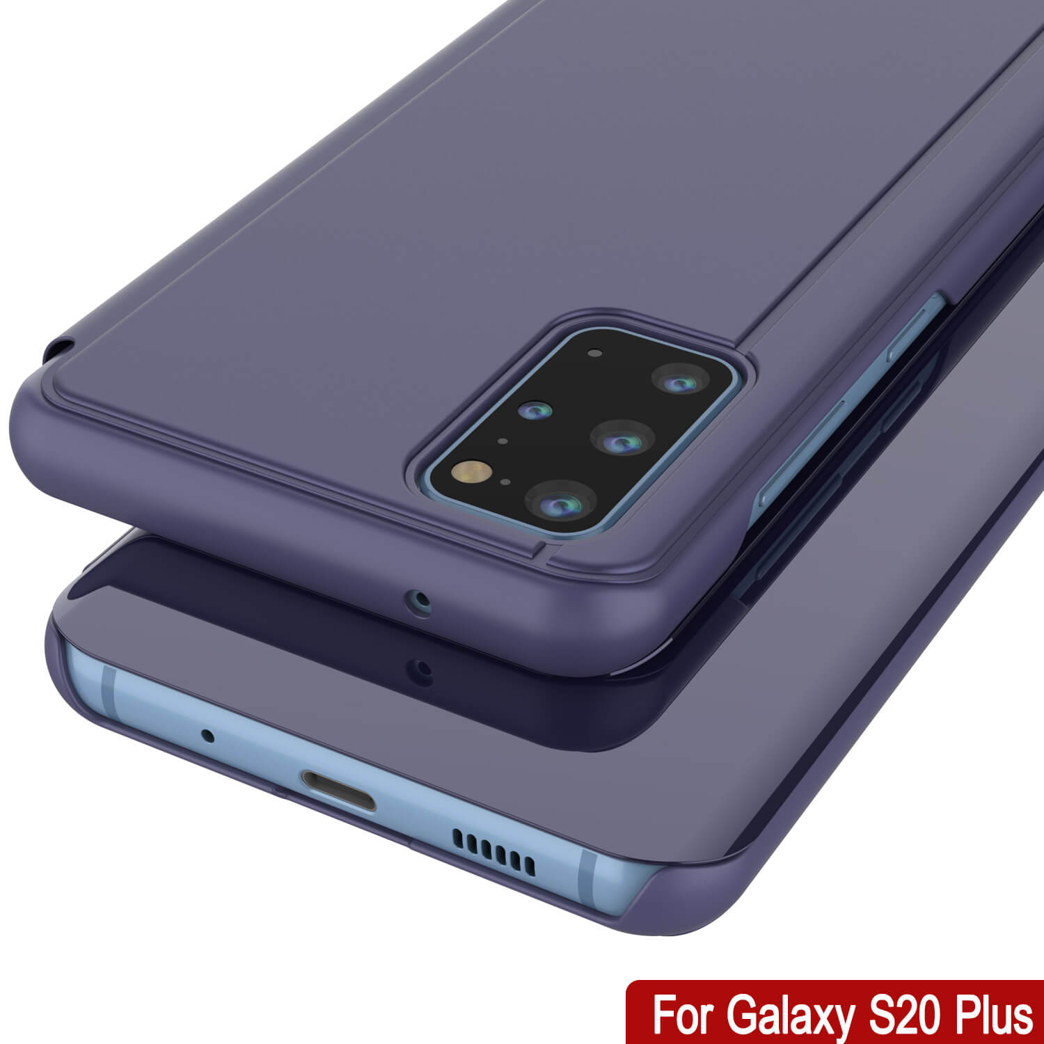 Punkcase Galaxy S20+ Plus Reflector Case Protective Flip Cover [Purple]