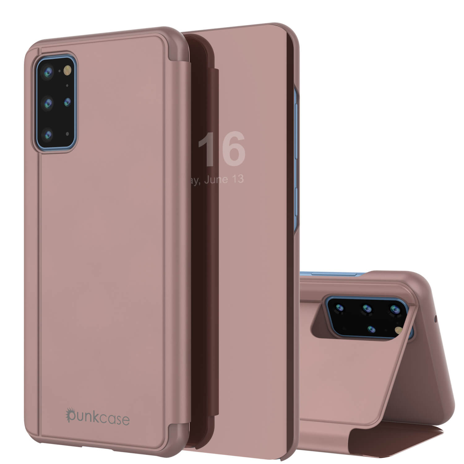 Punkcase Galaxy S20+ Plus Reflector Case Protective Flip Cover [Rose]