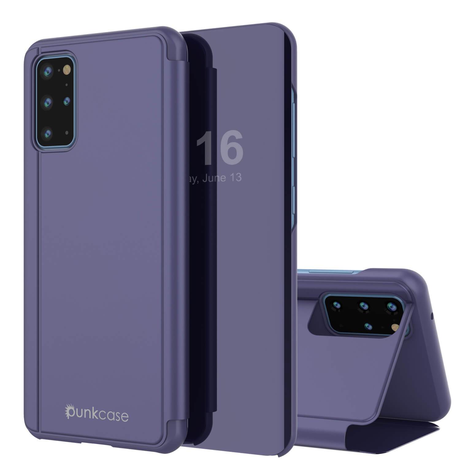 Punkcase Galaxy S21+ Plus Reflector Case Protective Flip Cover [Purple]