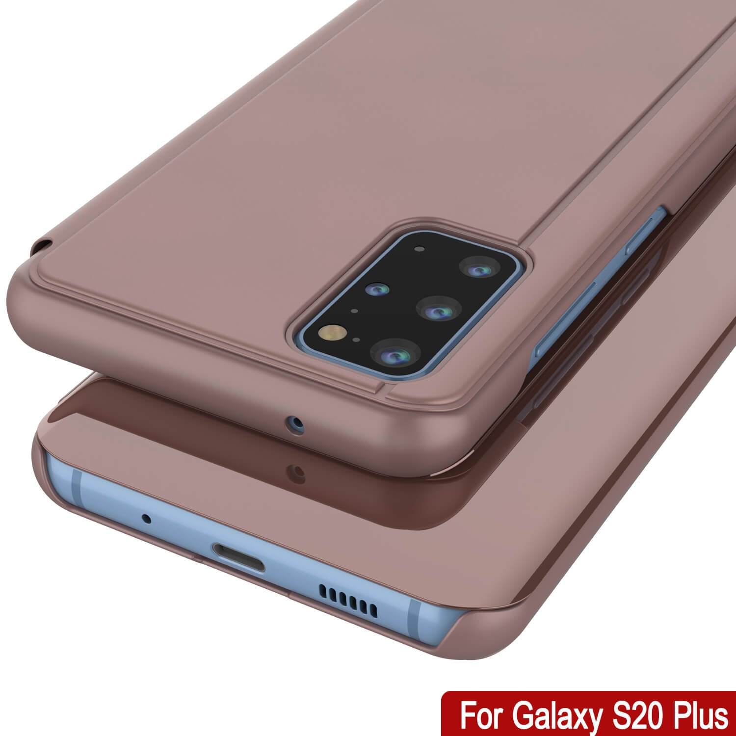 Punkcase Galaxy S21+ Plus Reflector Case Protective Flip Cover [Rose]