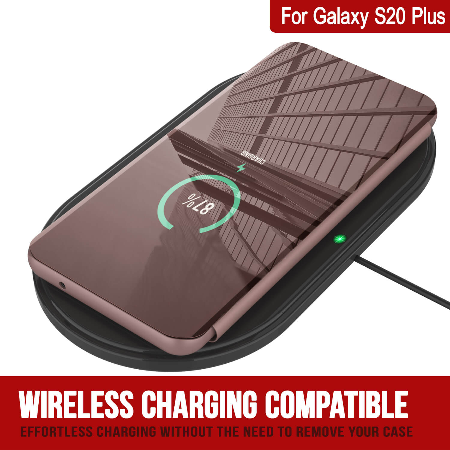 Punkcase Galaxy S20+ Plus Reflector Case Protective Flip Cover [Rose]