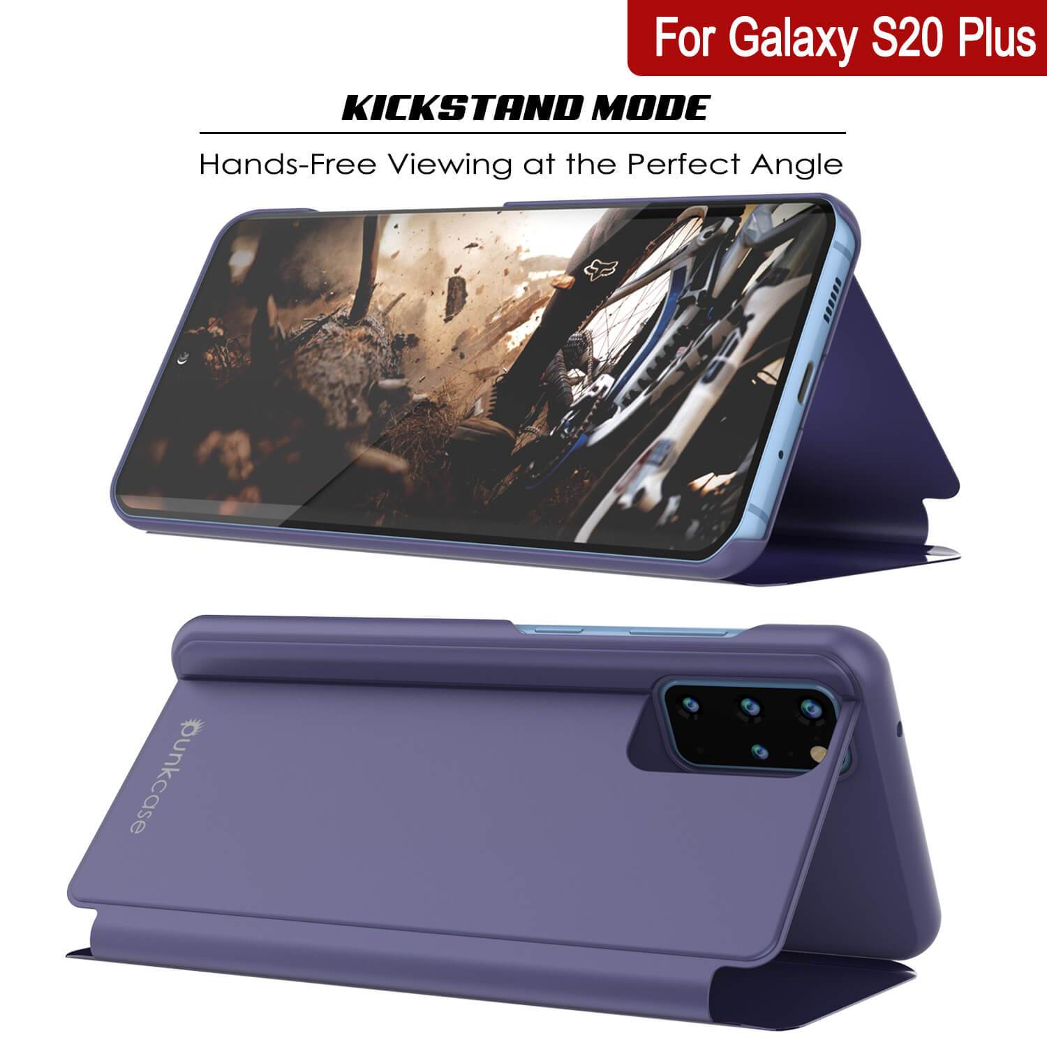 Punkcase Galaxy S21+ Plus Reflector Case Protective Flip Cover [Purple]