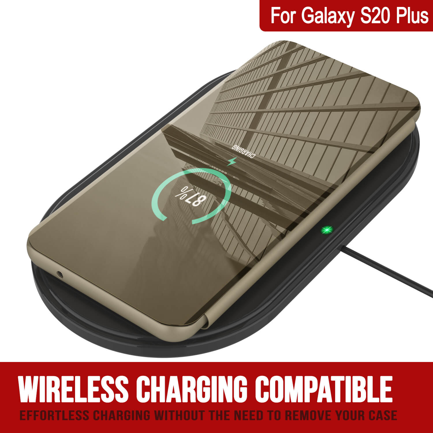 Punkcase Galaxy S20+ Plus Reflector Case Protective Flip Cover [Gold]