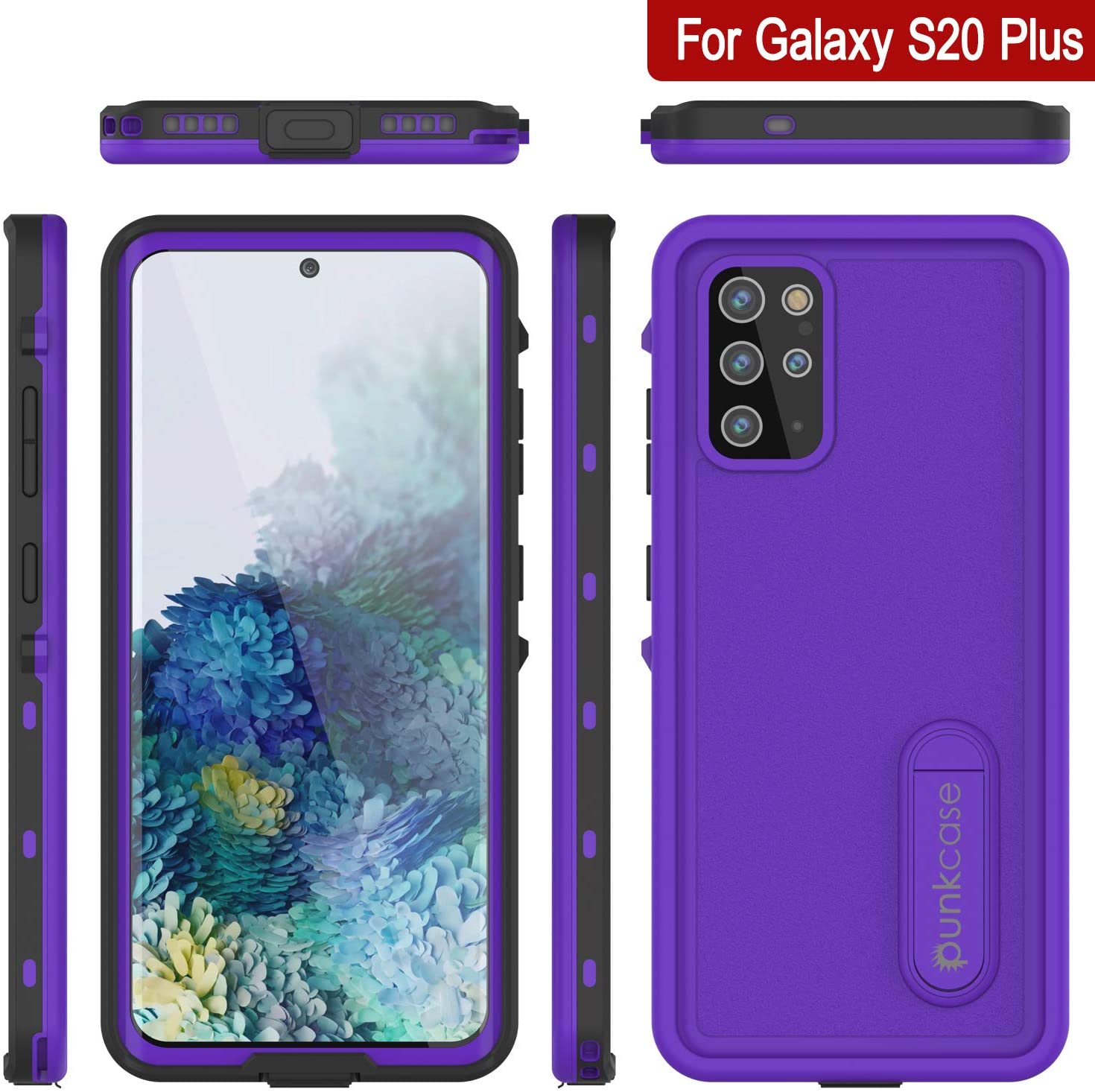 Galaxy S20+ Plus Waterproof Case, Punkcase [KickStud Series] Armor Cover [Purple]