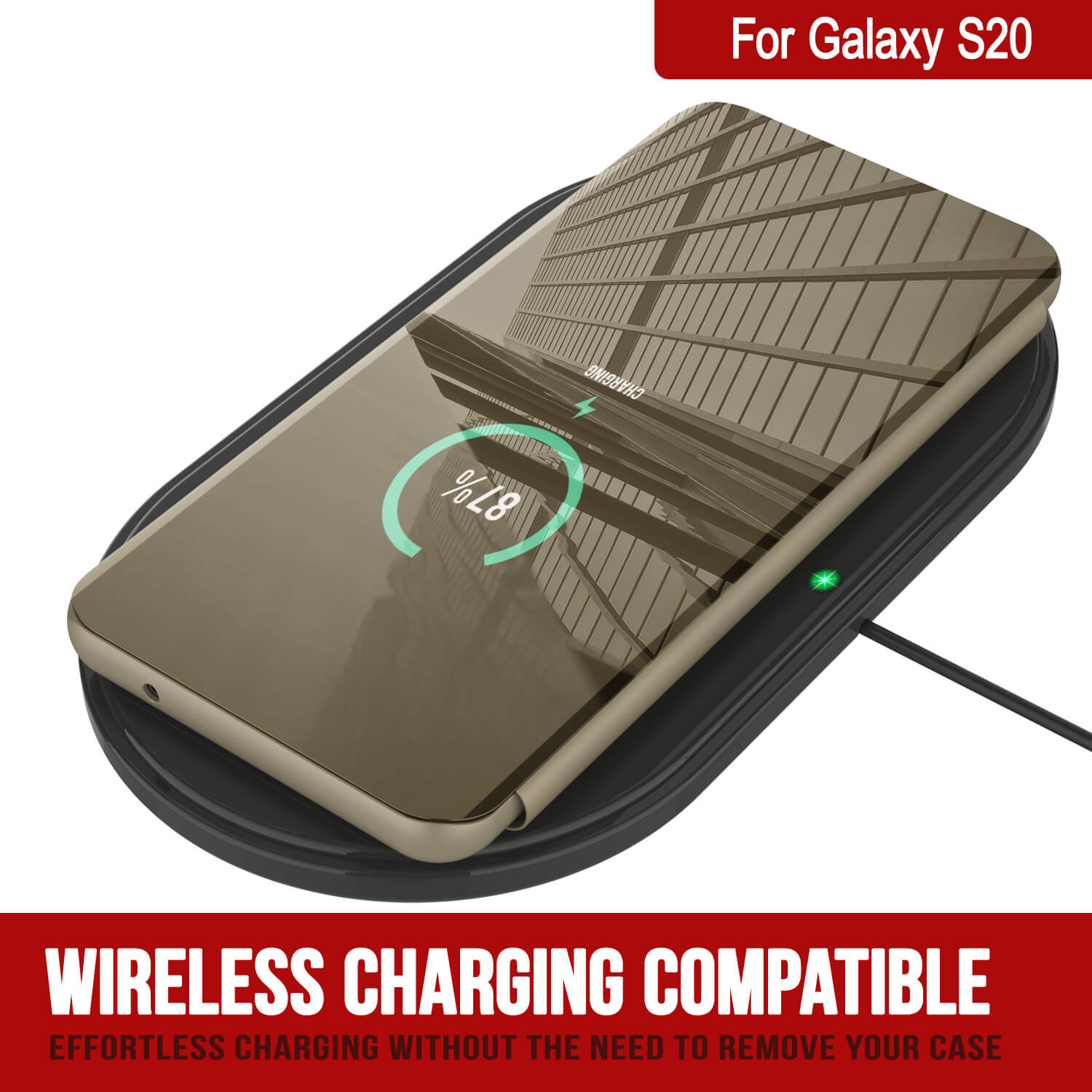 Punkcase Galaxy S20 Reflector Case Protective Flip Cover [Gold]