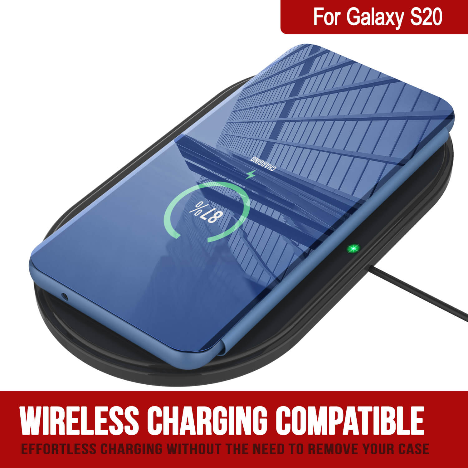 Punkcase Galaxy S20 Reflector Case Protective Flip Cover [Blue]