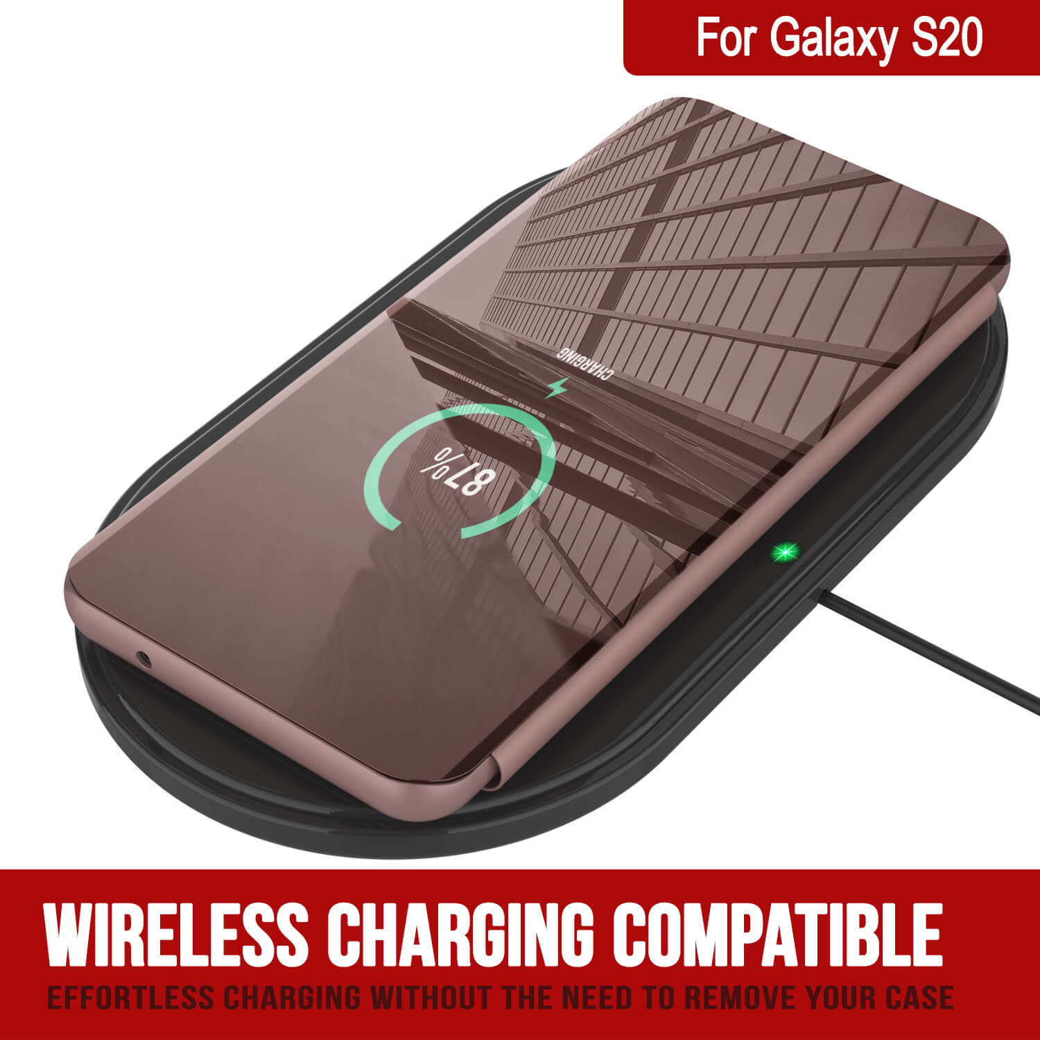 Punkcase Galaxy S20 Reflector Case Protective Flip Cover [Rose]