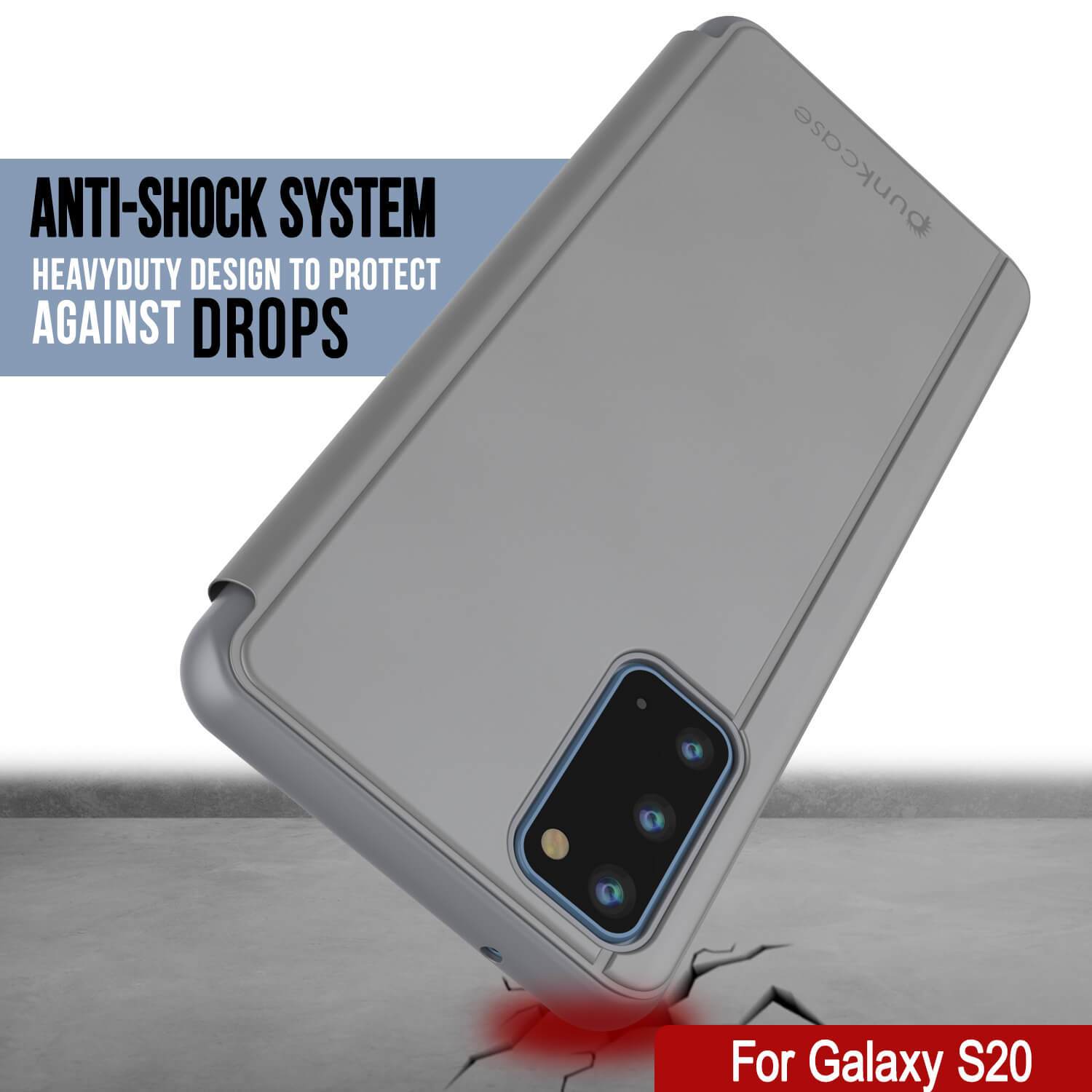 Punkcase Galaxy S21 Reflector Case Protective Flip Cover [Silver]