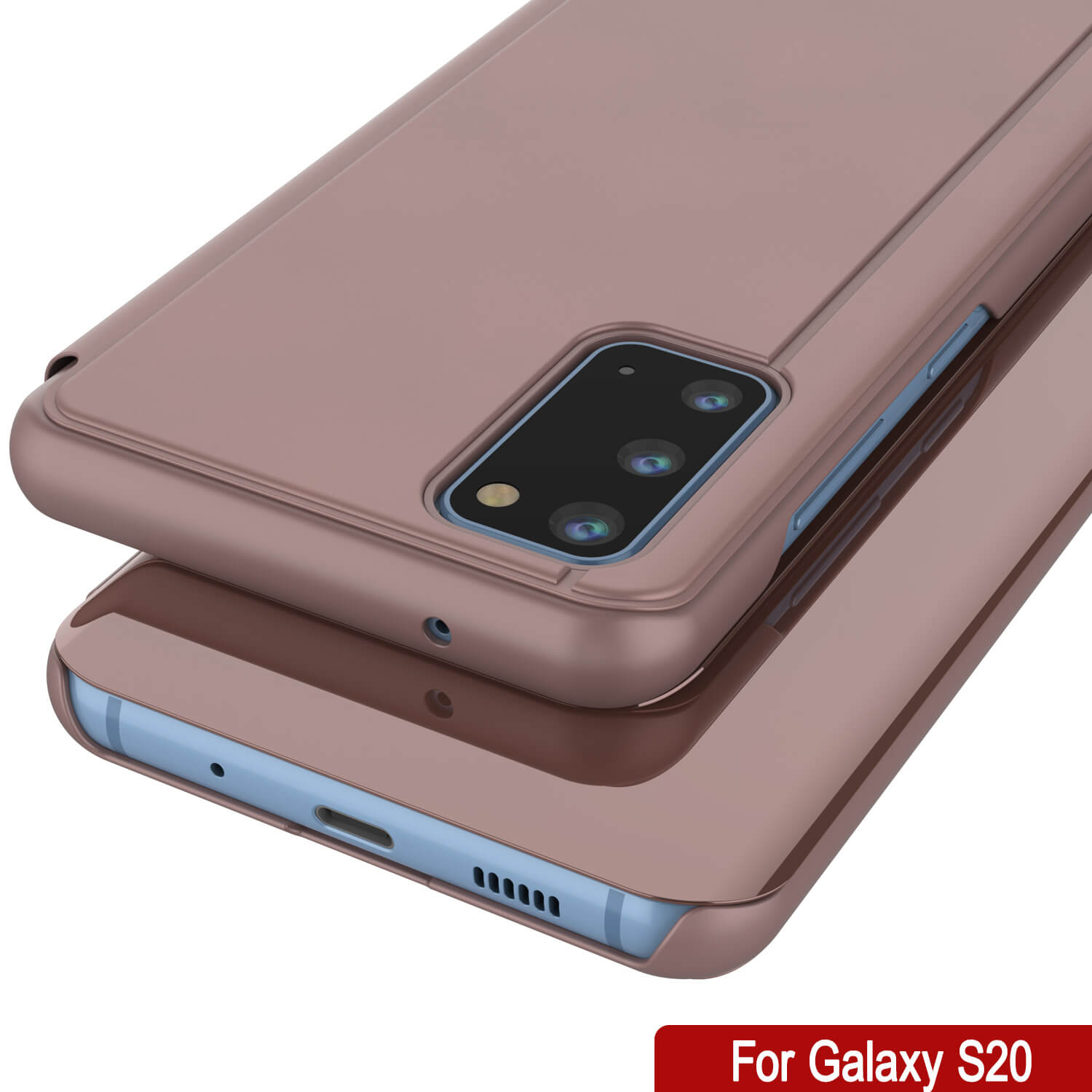 Punkcase Galaxy S20 Reflector Case Protective Flip Cover [Rose]