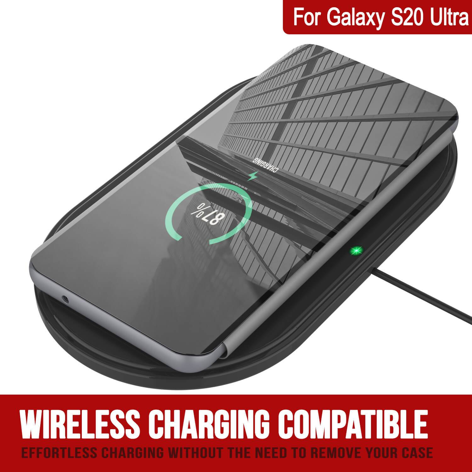 Punkcase Galaxy S21 Ultra Reflector Case Protective Flip Cover [Silver]