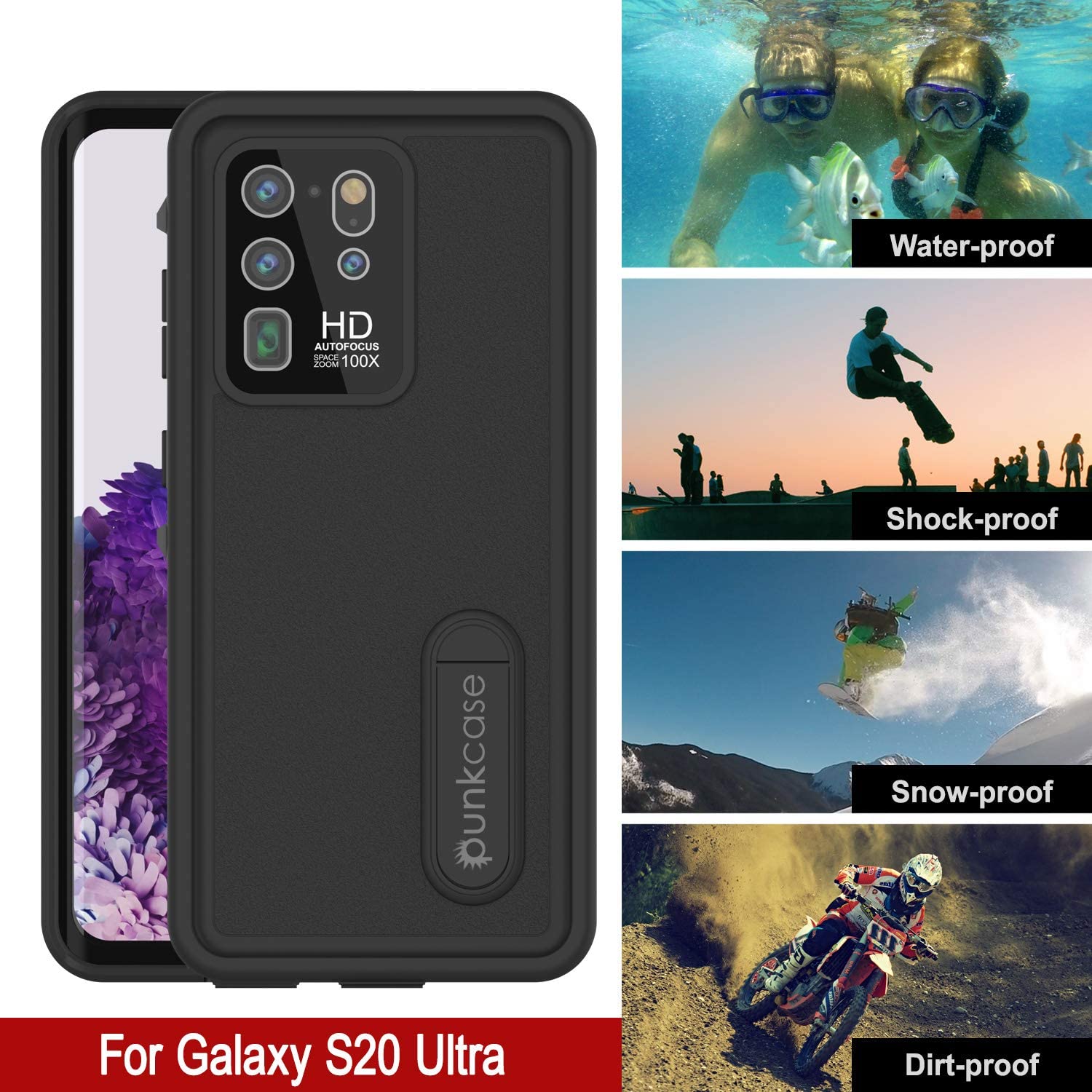 Waterproof Galaxy S22 Ultra Case with Screen Protector - Black – punkcase