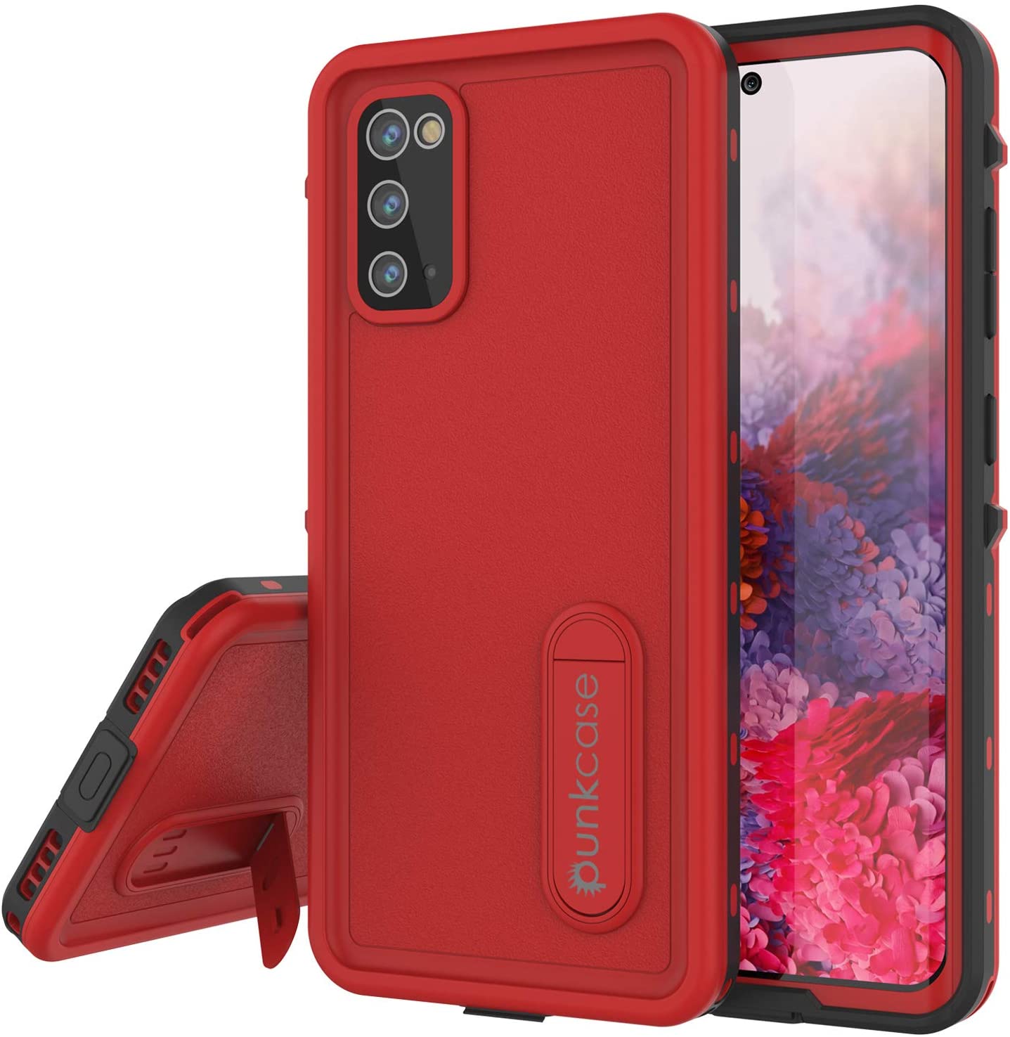 Galaxy S20 Waterproof Case, Punkcase [KickStud Series] Armor Cover [Red]
