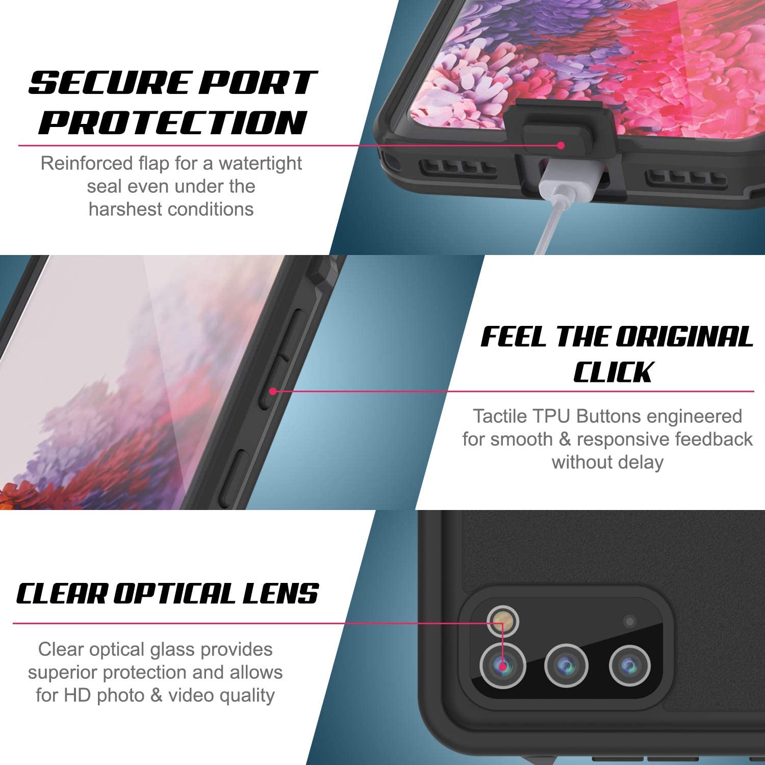 Galaxy S20 Waterproof Case, Punkcase [KickStud Series] Armor Cover [White]