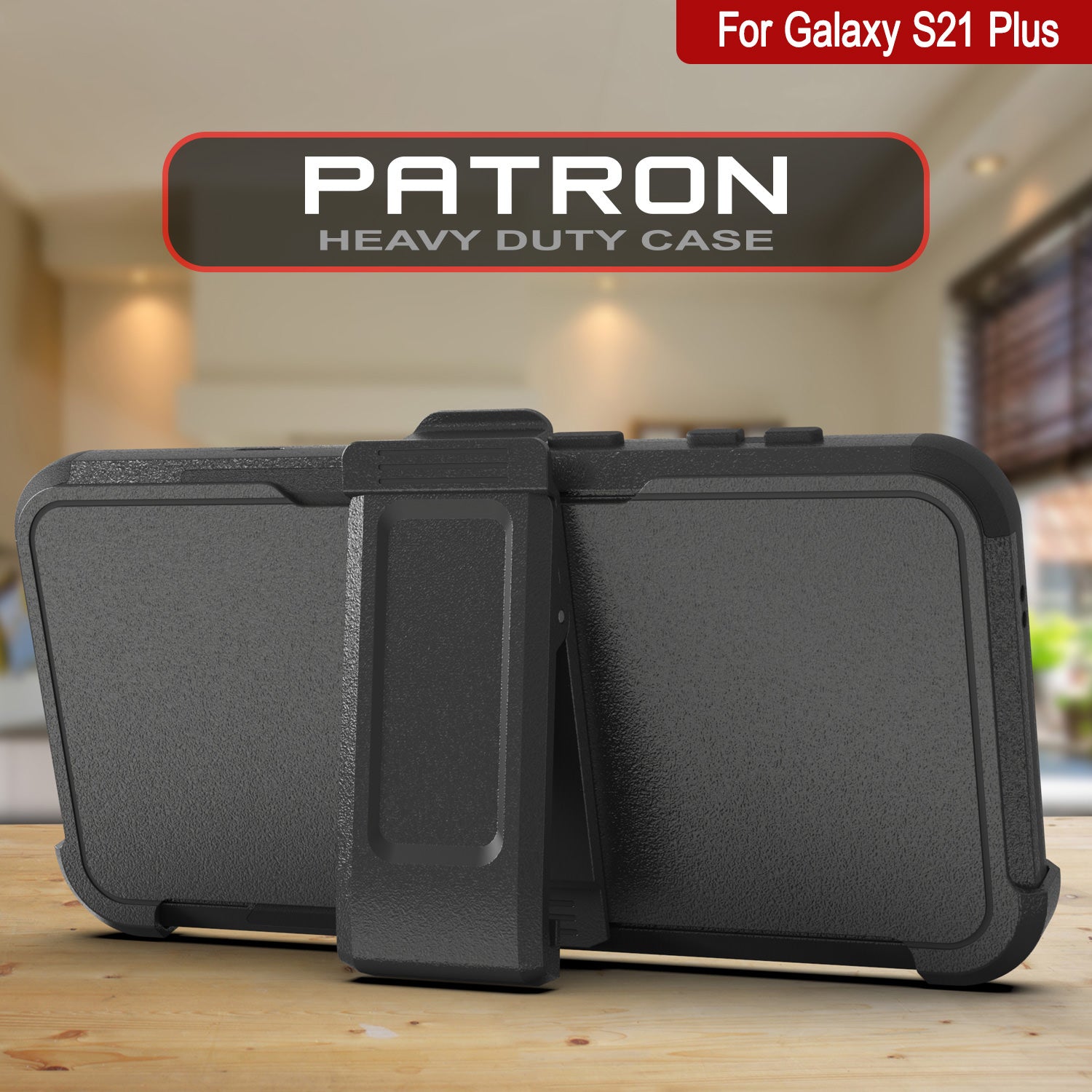 Punkcase for Galaxy S21+ Plus 5G Belt Clip Multilayer Holster Case [Patron Series] [Black]