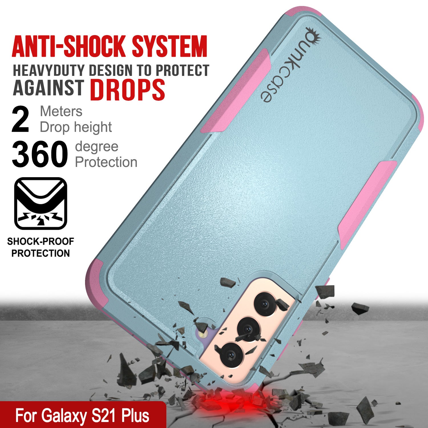 Punkcase for Galaxy S21+ Plus 5G Belt Clip Multilayer Holster Case [Patron Series] [Mint-Pink]