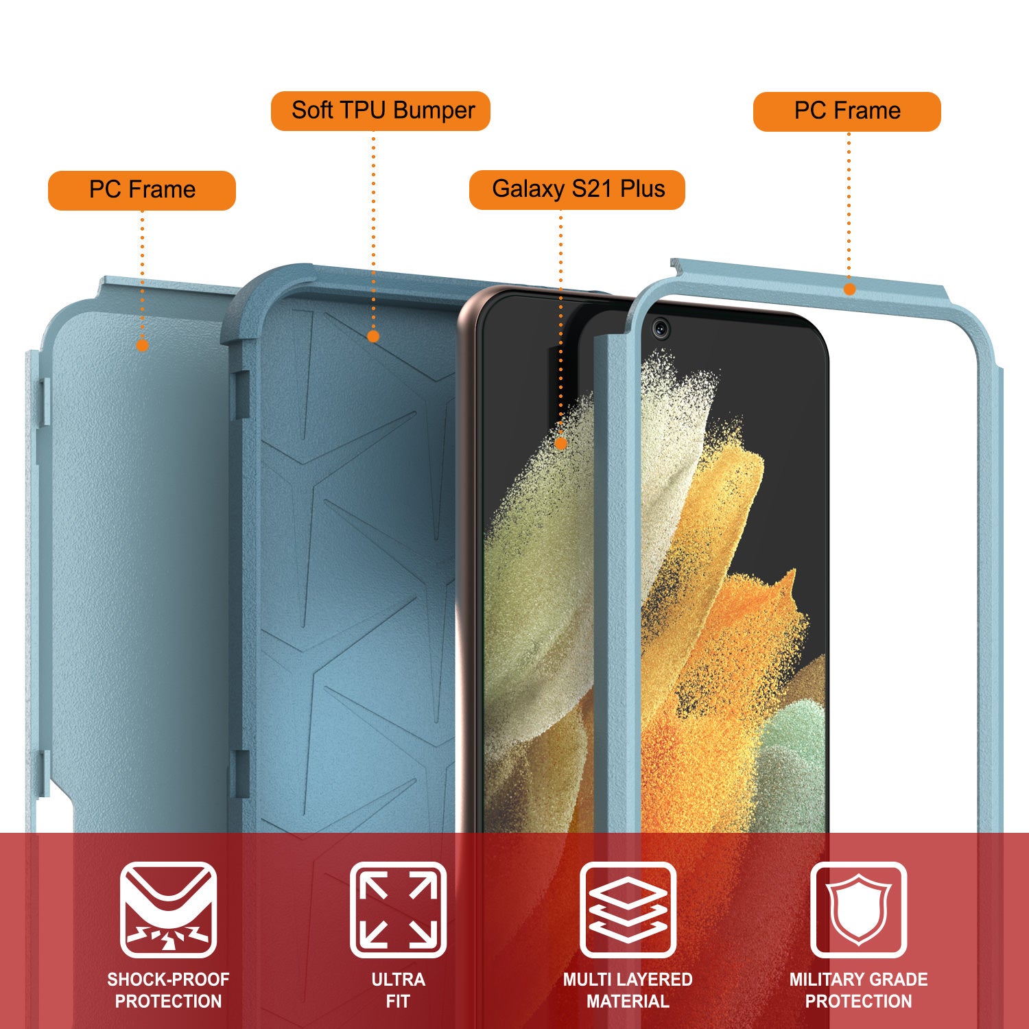 Punkcase for Galaxy S21+ Plus 5G Belt Clip Multilayer Holster Case [Patron Series] [Mint]