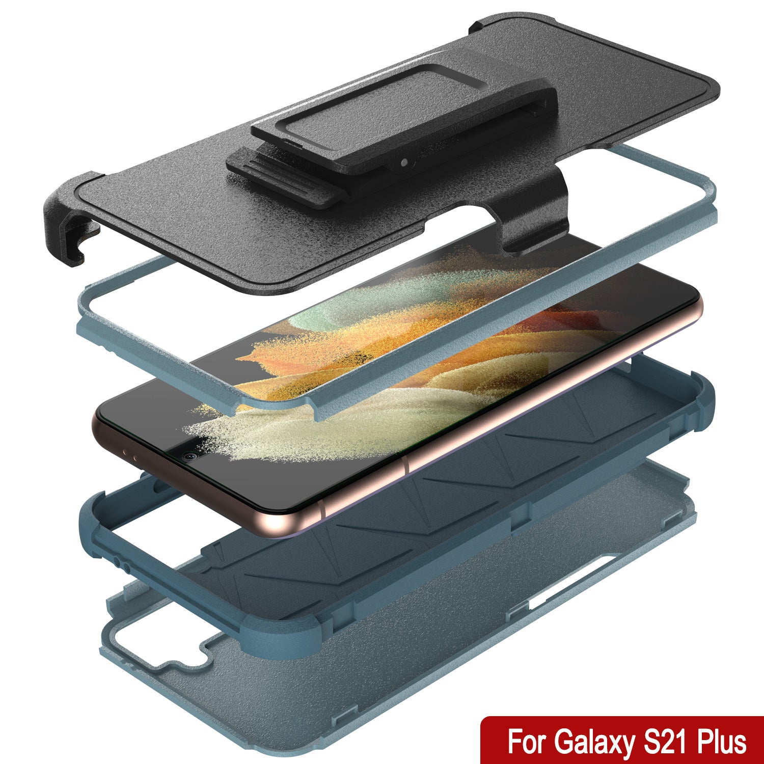 Punkcase for Galaxy S21+ Plus 5G Belt Clip Multilayer Holster Case [Patron Series] [Mint]