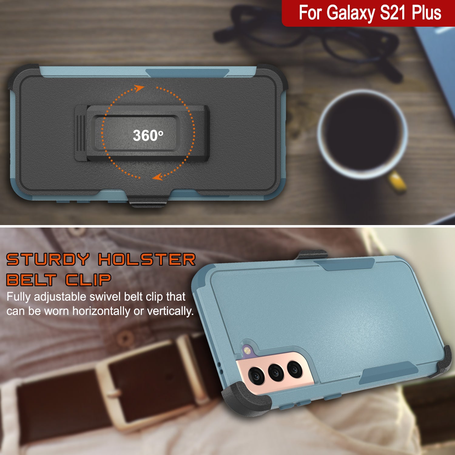 Punkcase for Galaxy S21+ Plus 5G Belt Clip Multilayer Holster Case [Patron Series] [Mint]