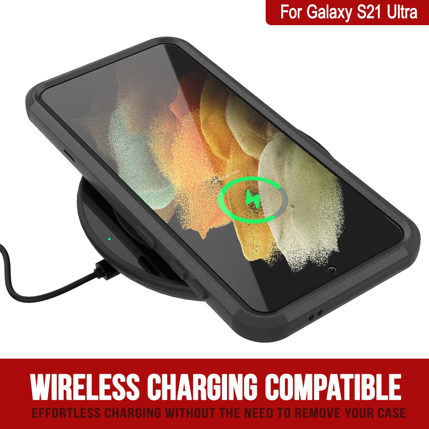 Punkcase for Galaxy S21 Ultra 5G Belt Clip Multilayer Holster Case [Patron Series] [Black]