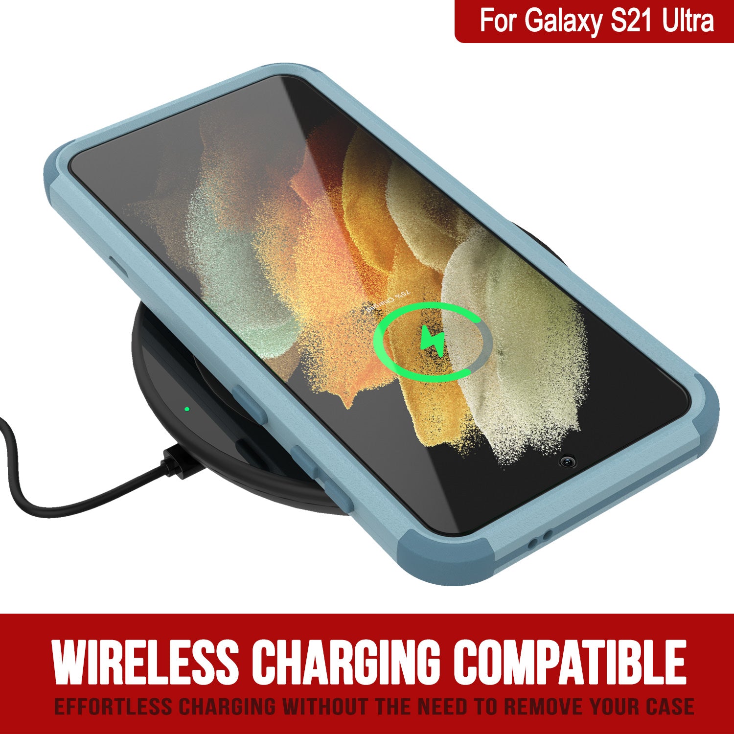 Punkcase for Galaxy S21 Ultra 5G Belt Clip Multilayer Holster Case [Patron Series] [Mint]