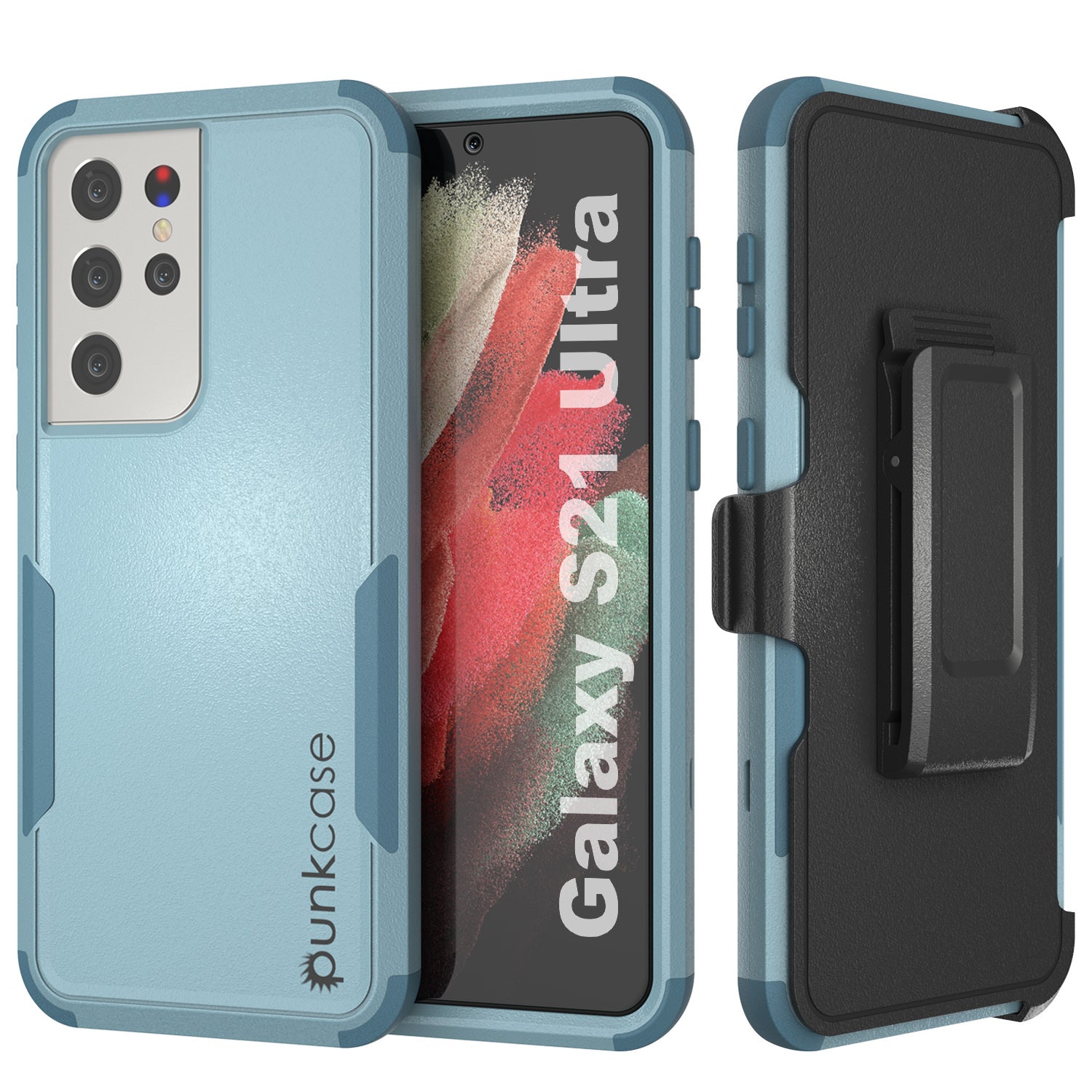 Punkcase for Galaxy S21 Ultra 5G Belt Clip Multilayer Holster Case [Patron Series] [Mint]