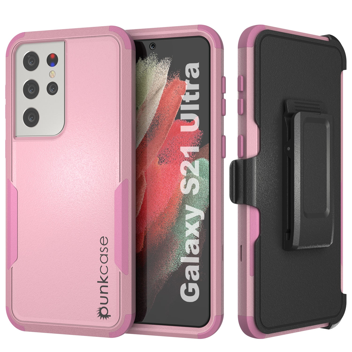 Punkcase for Galaxy S21 Ultra 5G Belt Clip Multilayer Holster Case