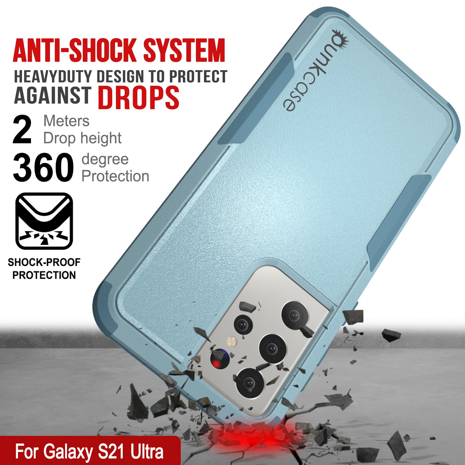 Punkcase for Galaxy S21 Ultra 5G Belt Clip Multilayer Holster Case [Patron Series] [Mint]