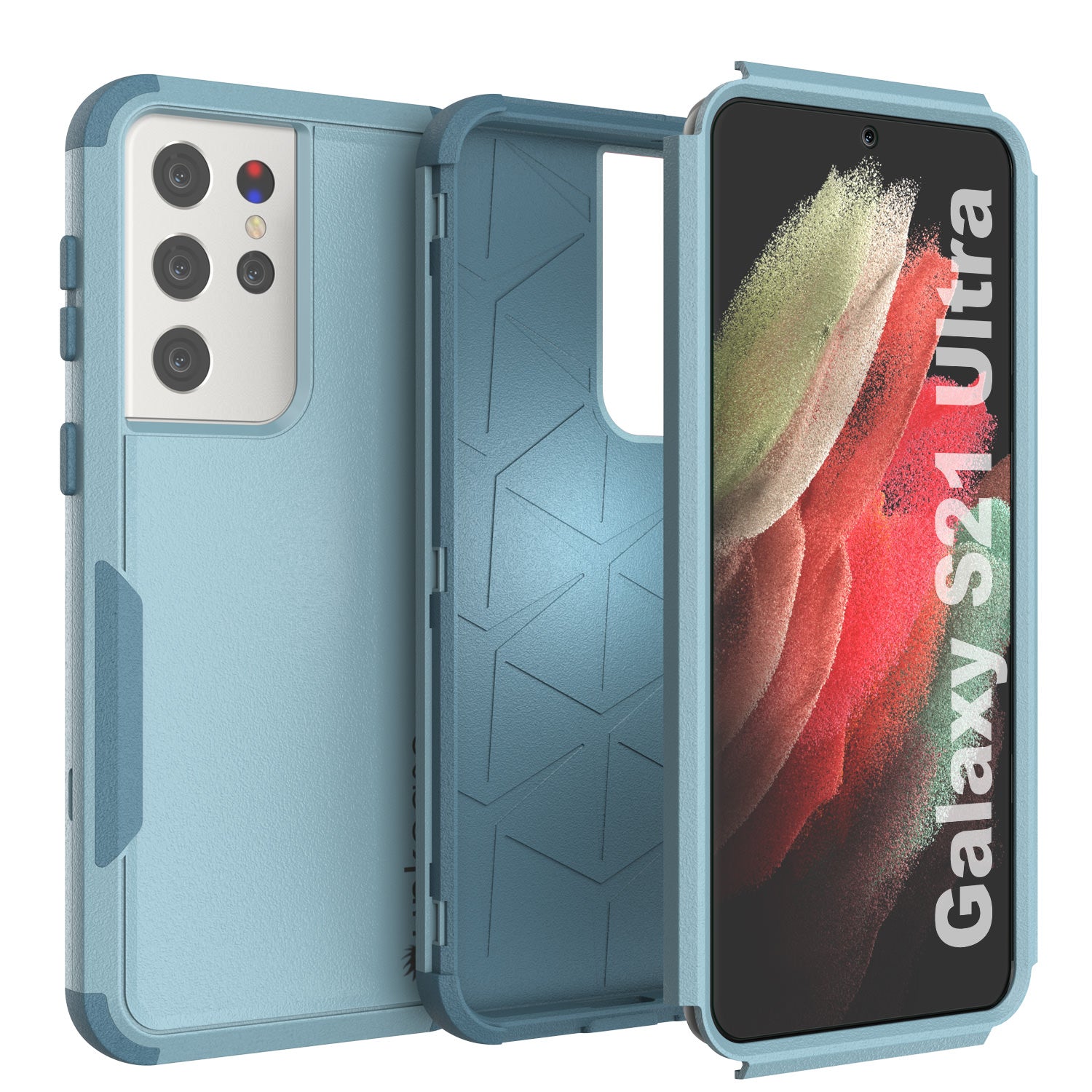 Punkcase for Galaxy S21 Ultra 5G Belt Clip Multilayer Holster Case [Patron Series] [Mint]