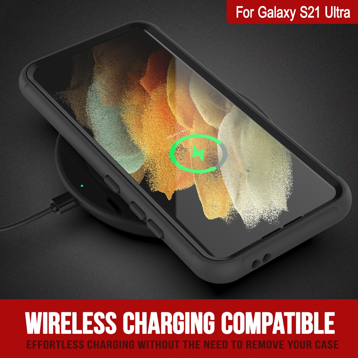 PunkCase Galaxy S21 Ultra Case, [Spartan Series] Clear Rugged Heavy Duty Cover W/Built in Screen Protector [Black]