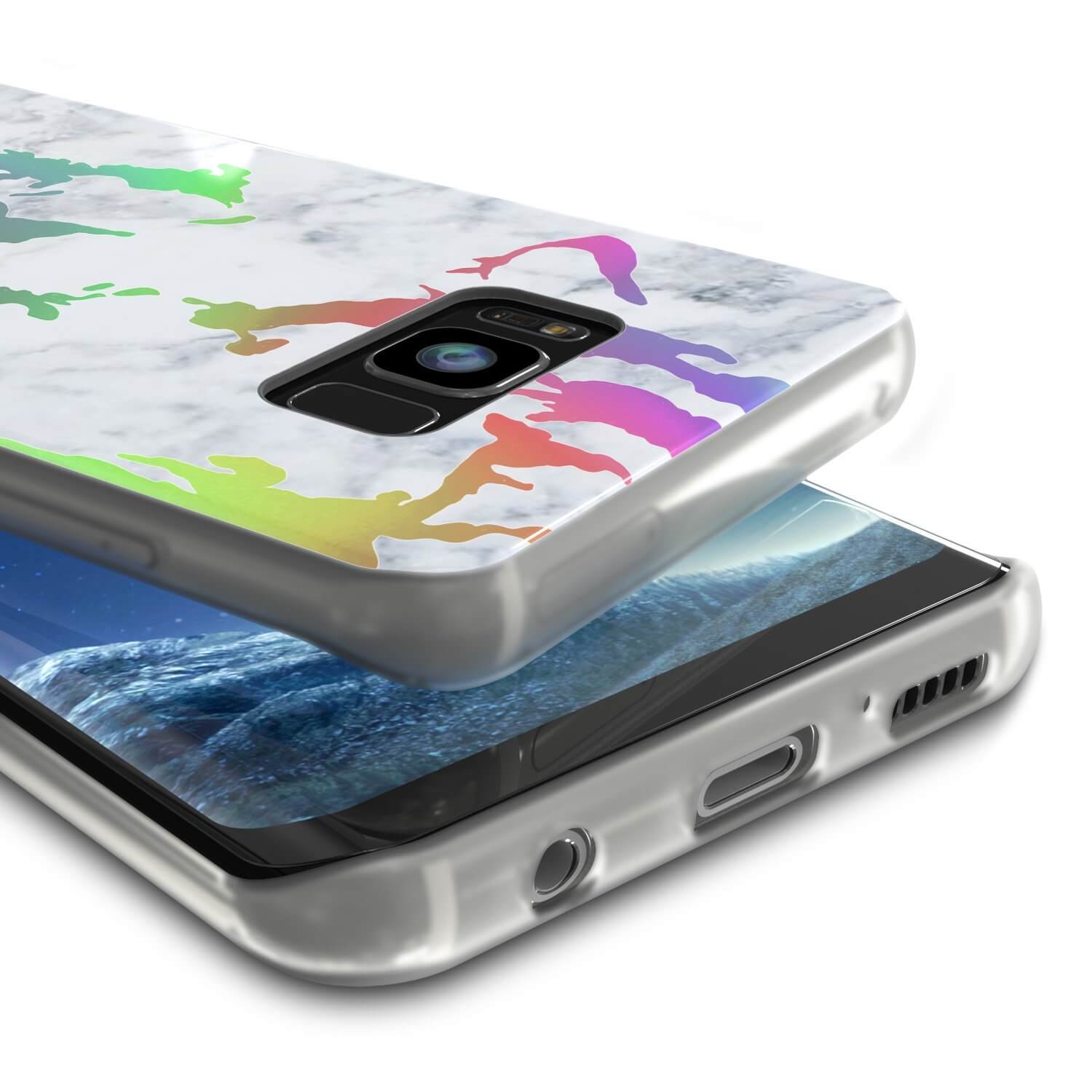 Punkcase Galaxy S8+ PLUS Marble Case, Protective Full Body Cover W/PunkShield Screen Protector (Blanco Marmo)