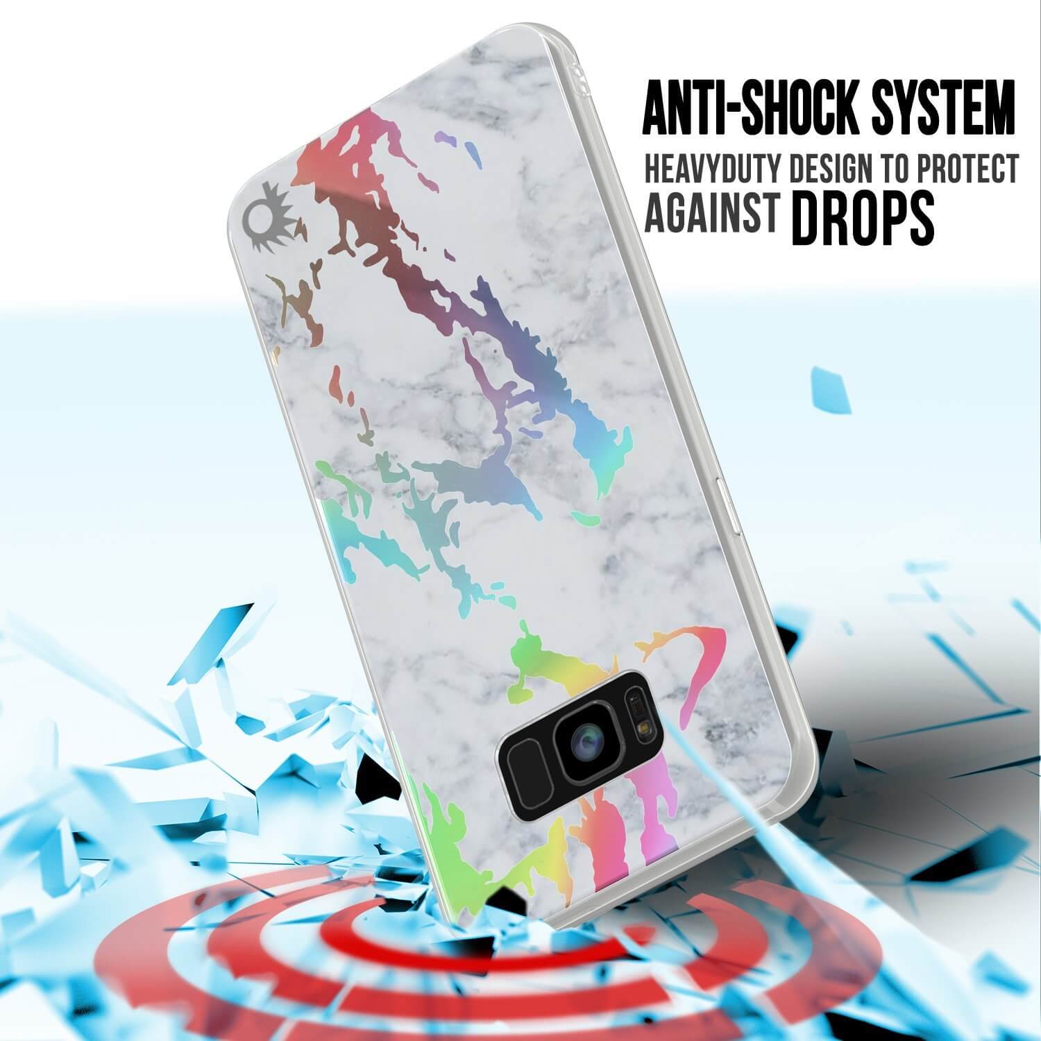 Punkcase Galaxy S8+ PLUS Marble Case, Protective Full Body Cover W/PunkShield Screen Protector (Blanco Marmo)
